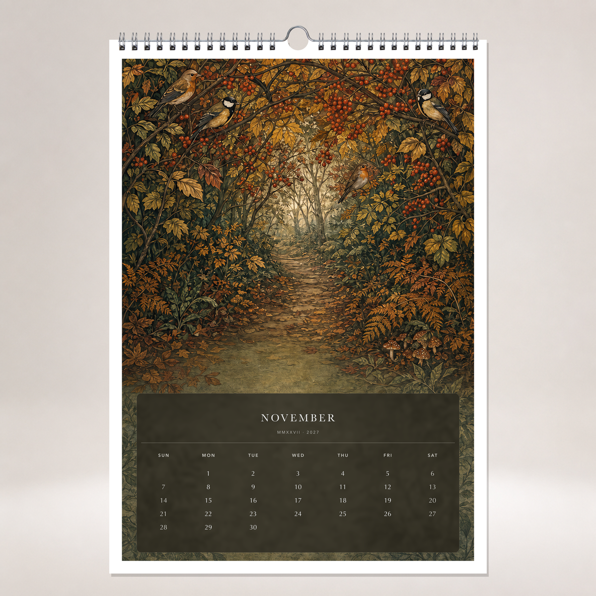 2027 The Enchanted Garden (The Reimagined Collection - Inspired By William Morris) - A3 Wall Calendar - Image 11