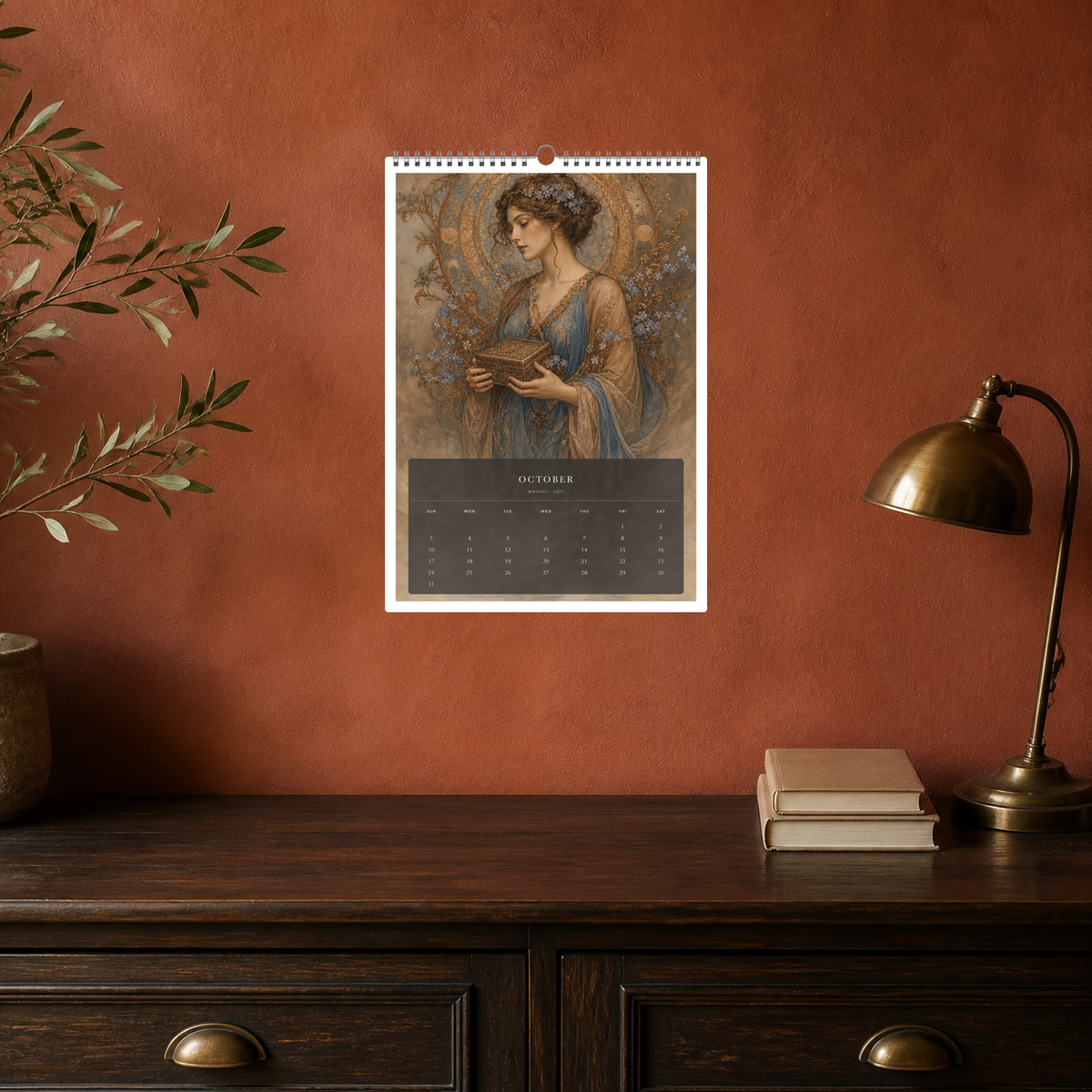 2027 The Twelve Muses (The Reimagined Collection - Inspired By Alphonse Mucha) - A3 Wall Calendar - Image 06