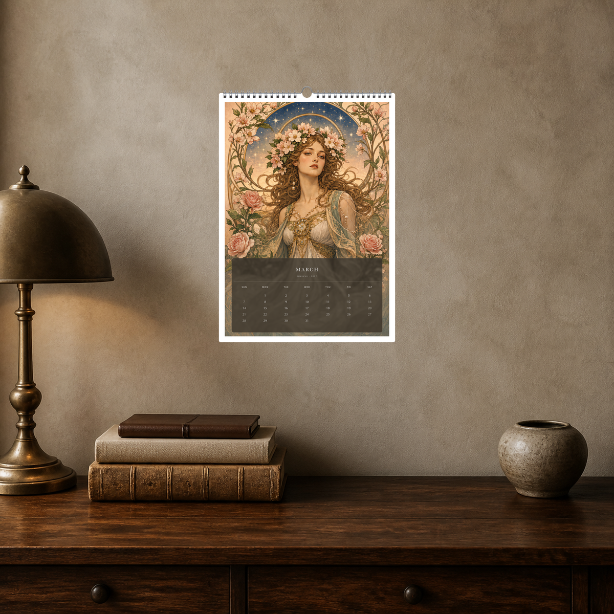 2027 The Twelve Muses (The Reimagined Collection - Inspired By Alphonse Mucha) - A3 Wall Calendar - Image 09