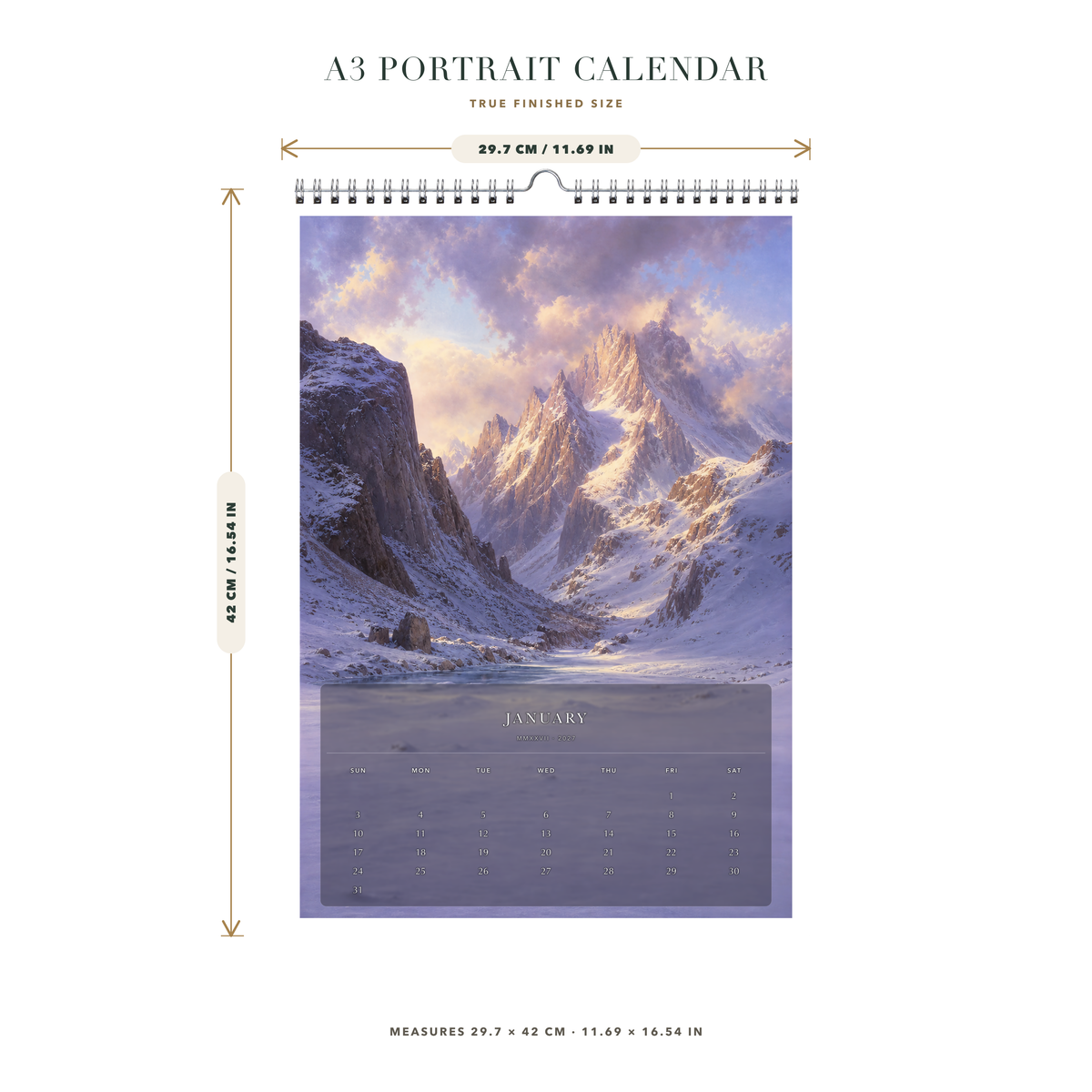 2027 Untamed Grandeur (The Reimagined Collection - Inspired By Albert Bierstadt) - A3 Wall Calendar - Image 08