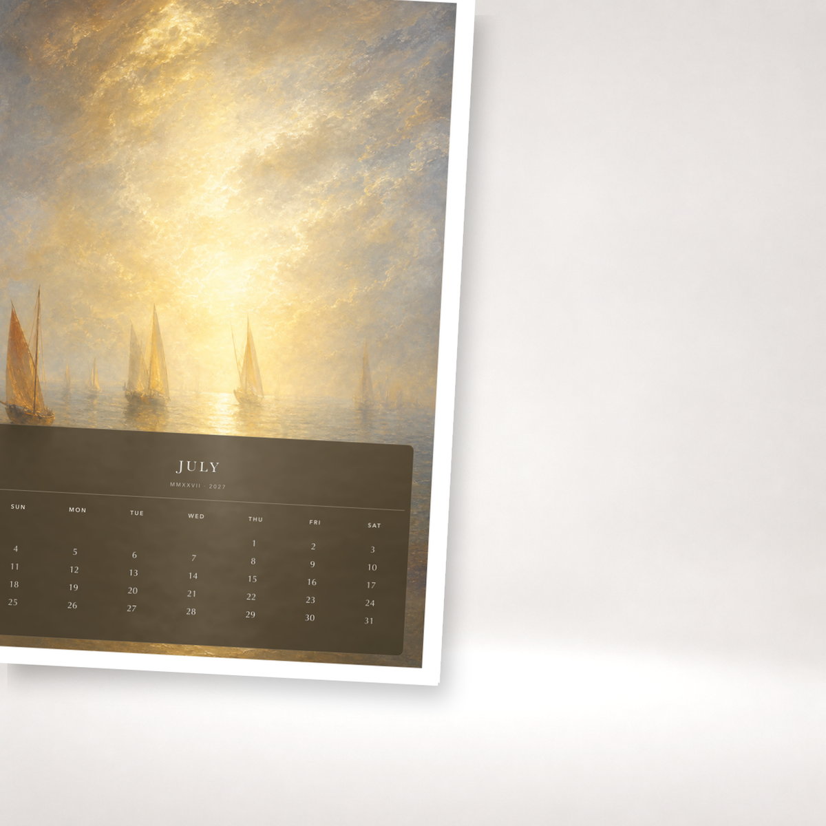 2027 Weather & Wonder (The Reimagined Collection - Inspired By J. M. W. Turner) - A3 Wall Calendar - Image 07