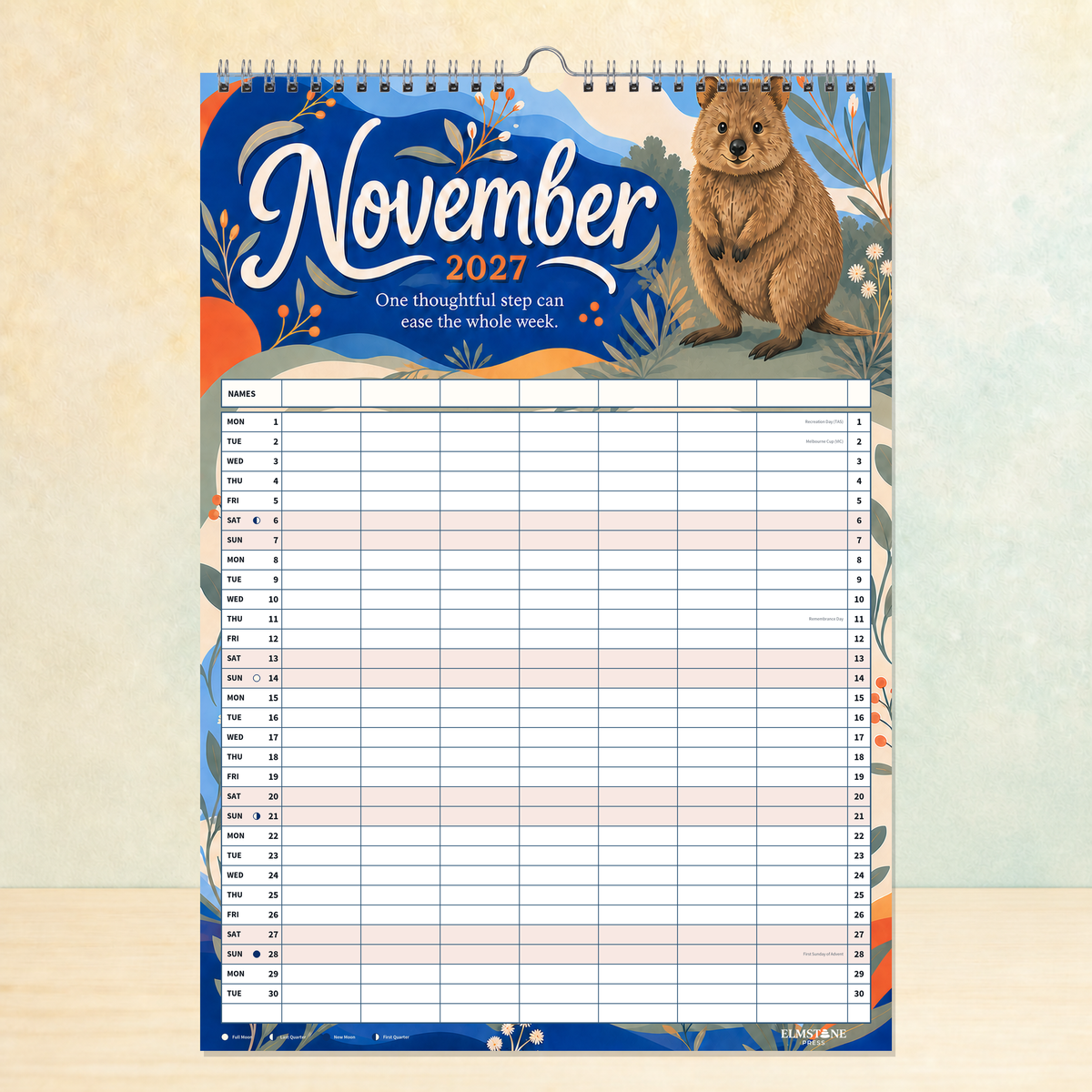 2027 Wild & Wattle - ONE BIG US A3 Australian Family Organiser Calendar - Image 11
