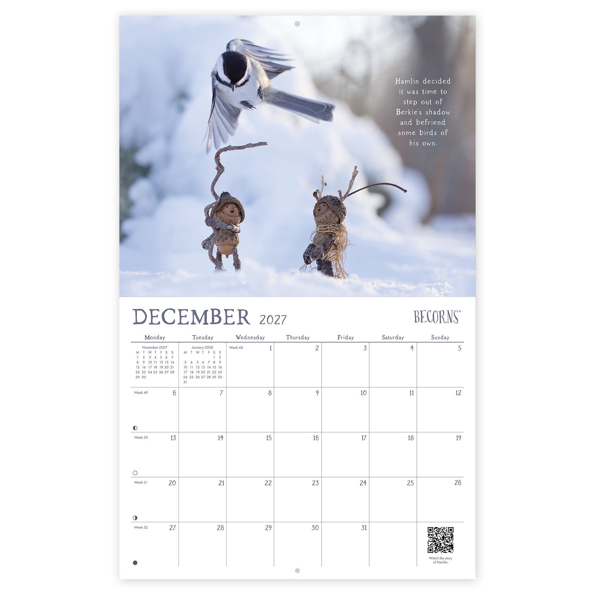 2027 Becorns The Art Of David M Bird - Horizontal Wall Calendar