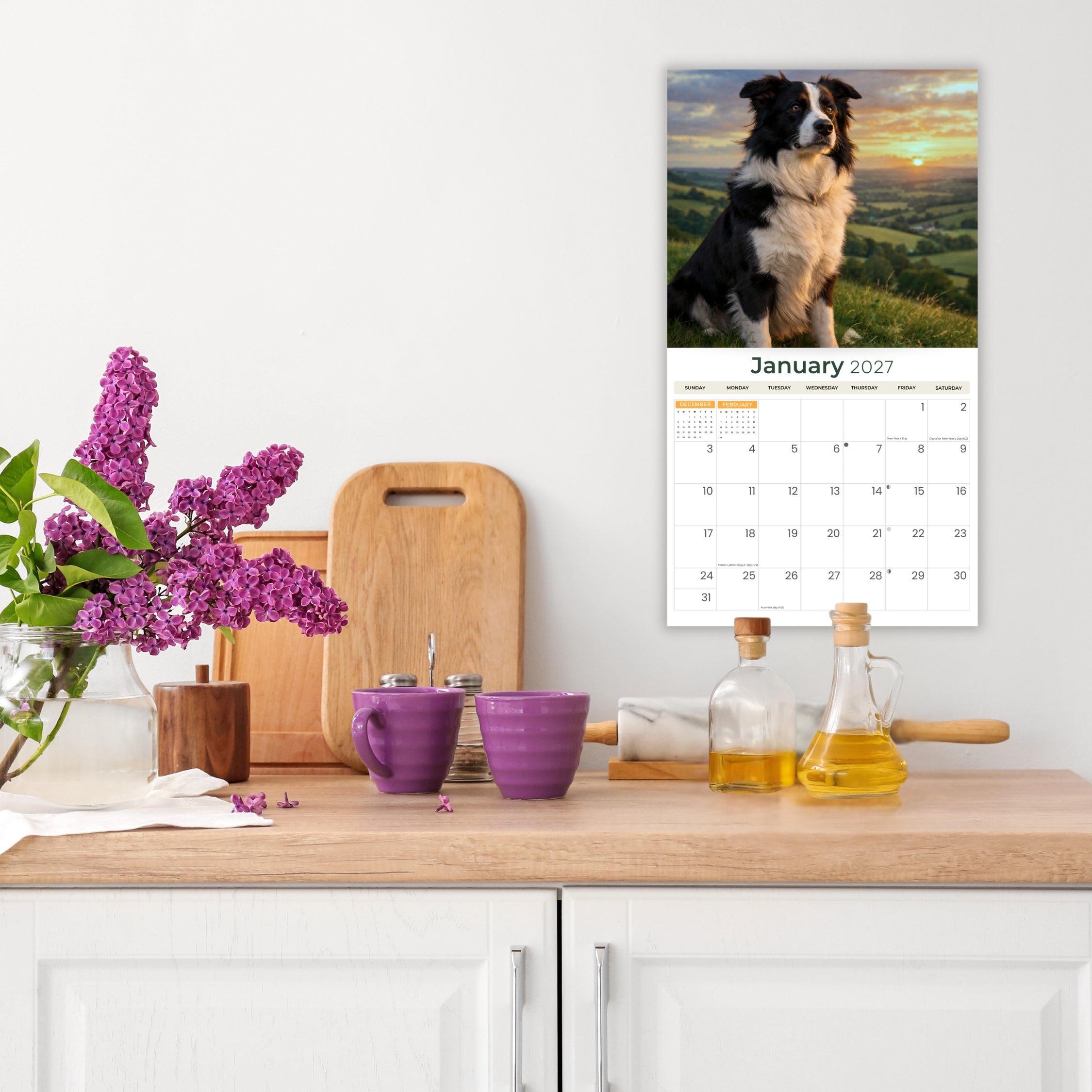 2027 Border Collies - Deluxe Wall Calendar