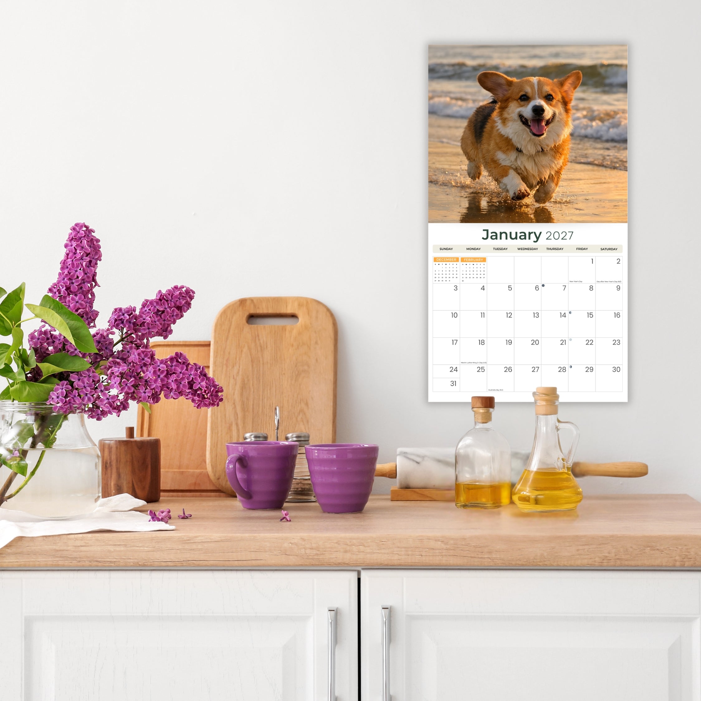 2027 Corgis - Deluxe Wall Calendar