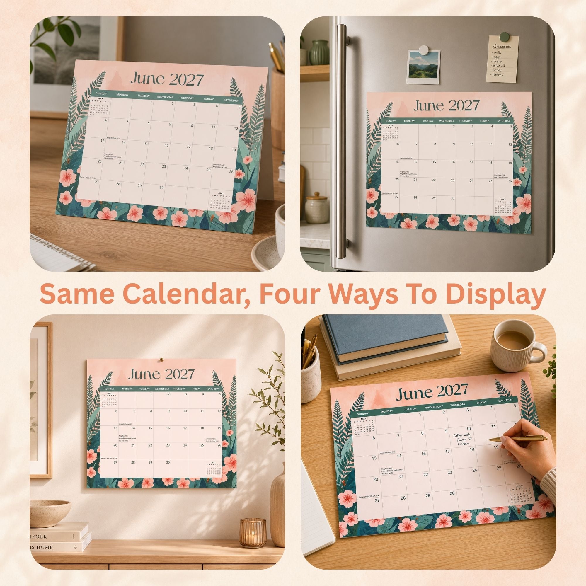 2027 Dream Gardens - Versatile 4-in-1 Magnetic, Wall and Desk Calendar