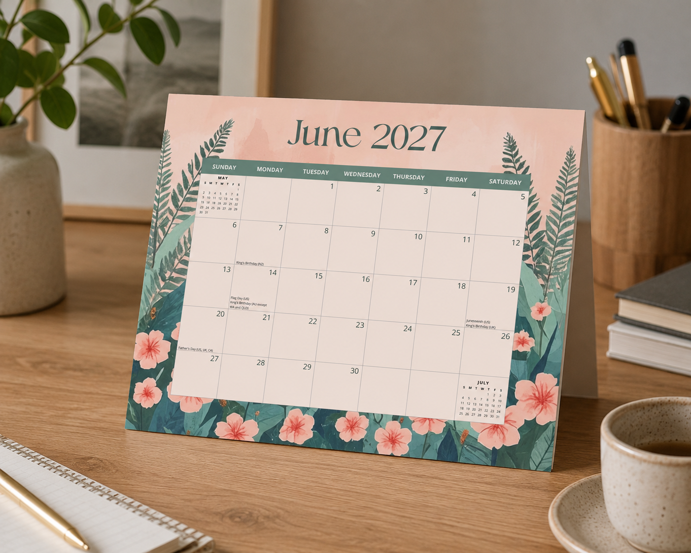 2027 Dream Gardens - Versatile 4-in-1 Magnetic, Wall and Desk Calendar