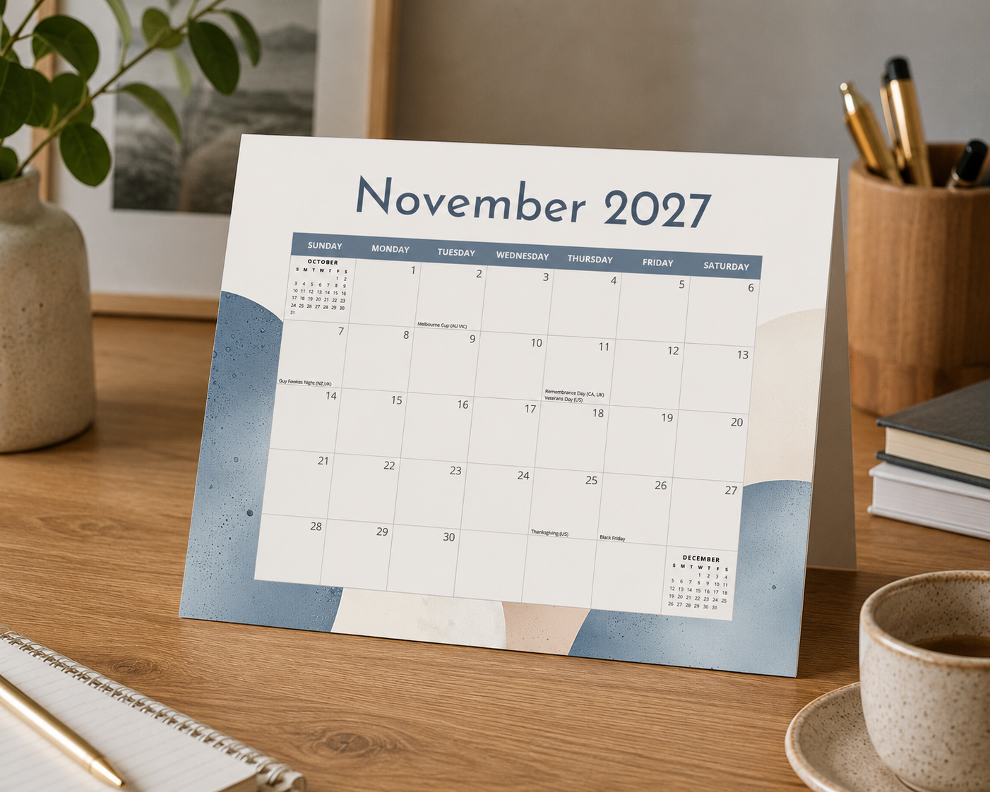 2027 Form & Flow - Versatile 4-in-1 Magnetic, Wall and Desk Calendar