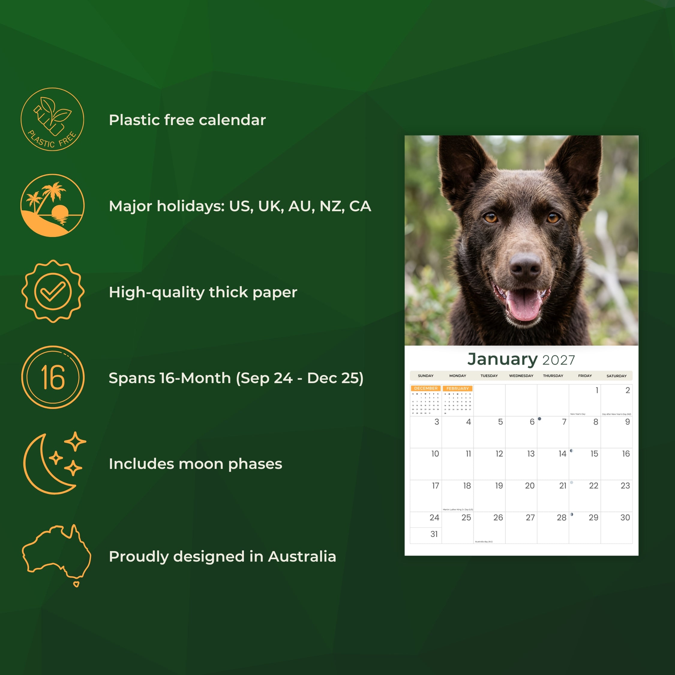 2027 Kelpies - Deluxe Wall Calendar