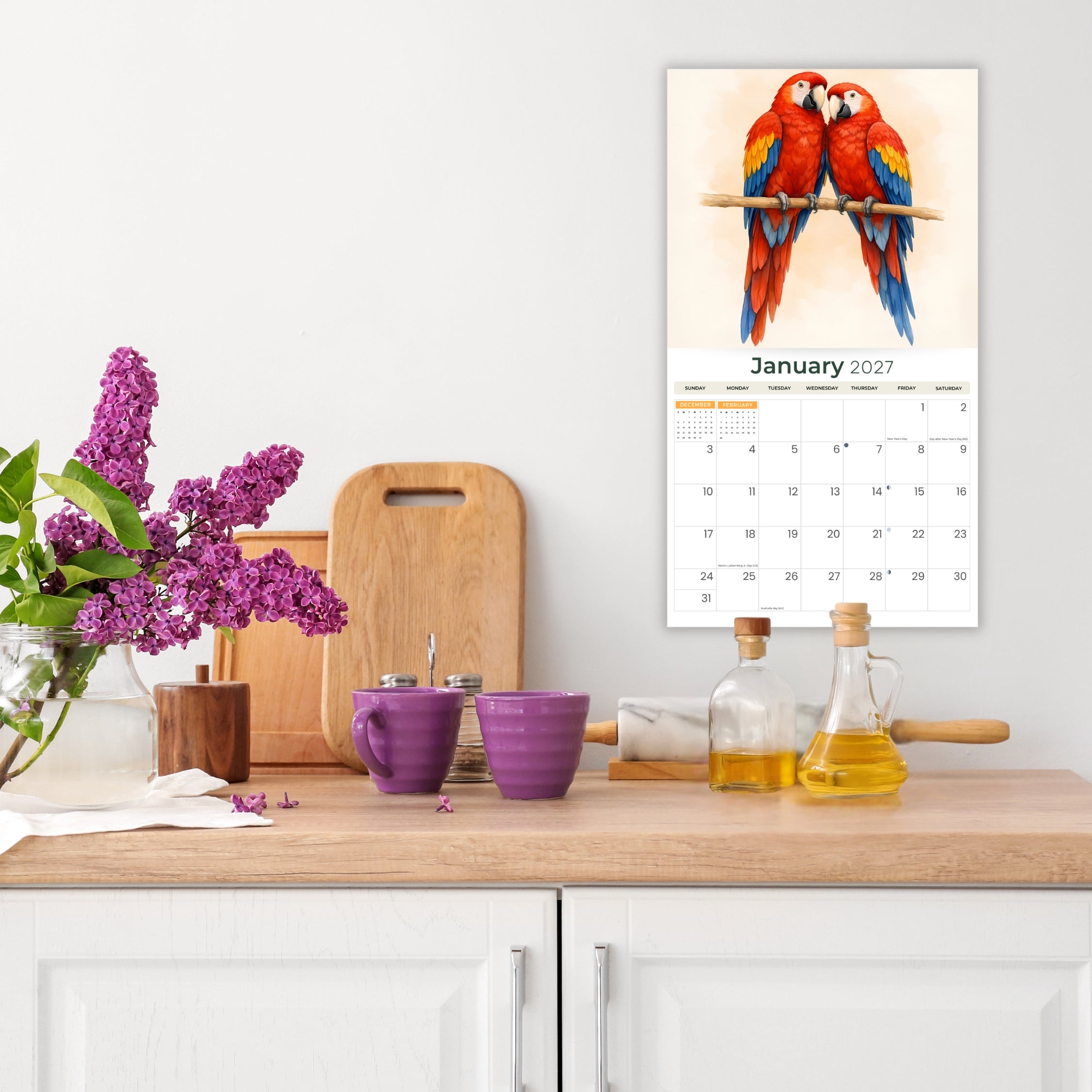 2027 The Art Of Birds - Deluxe Wall Calendar