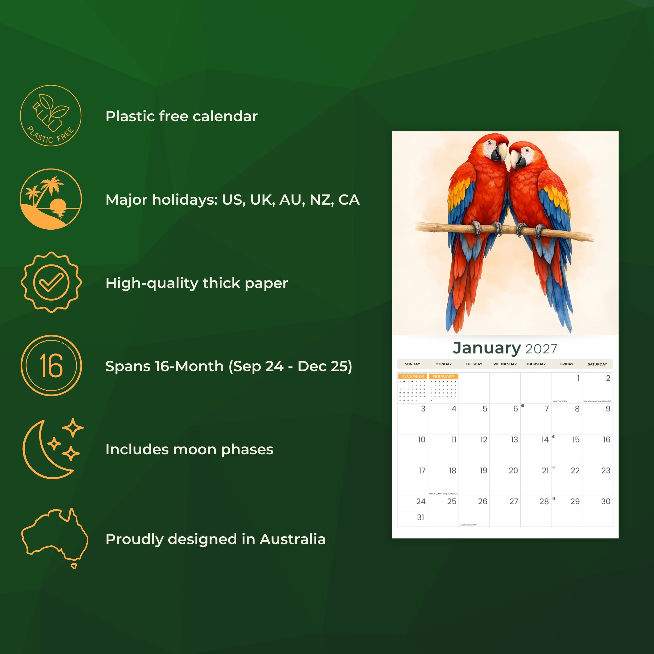 2027 The Art Of Birds - Deluxe Wall Calendar