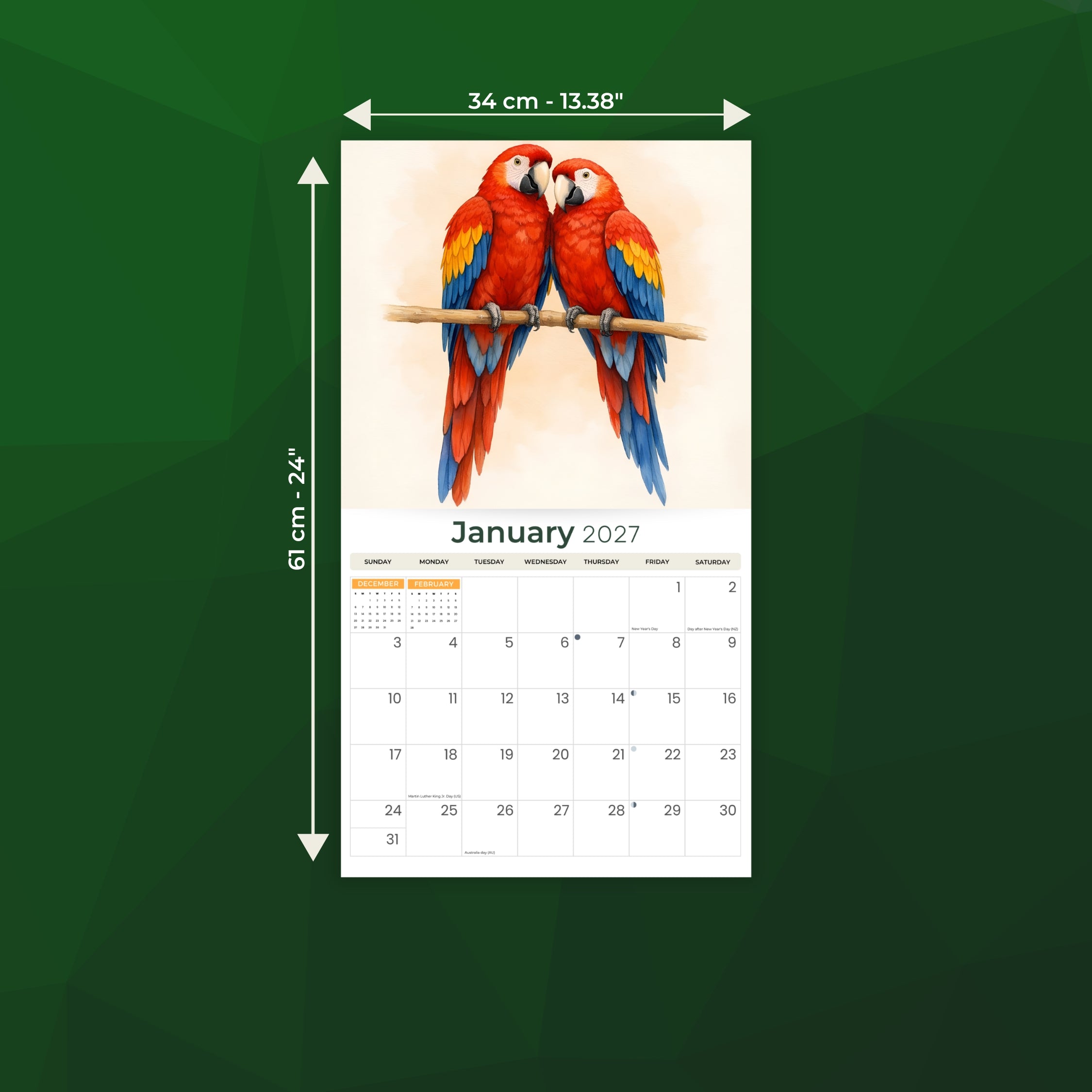 2027 The Art Of Birds - Deluxe Wall Calendar