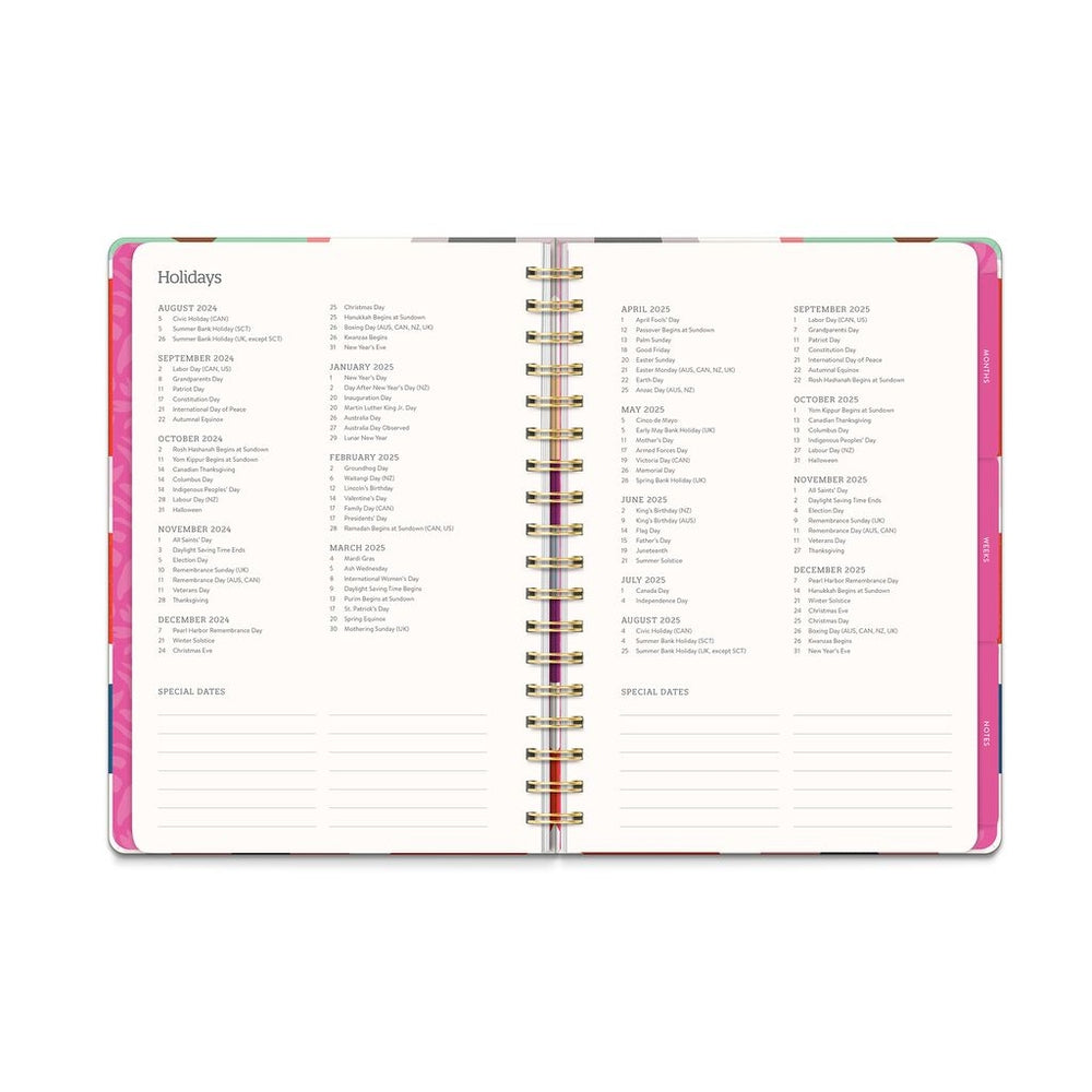 2025 Summer Poppies - Tri-Tab Weekly & Monthly Diary/Planner