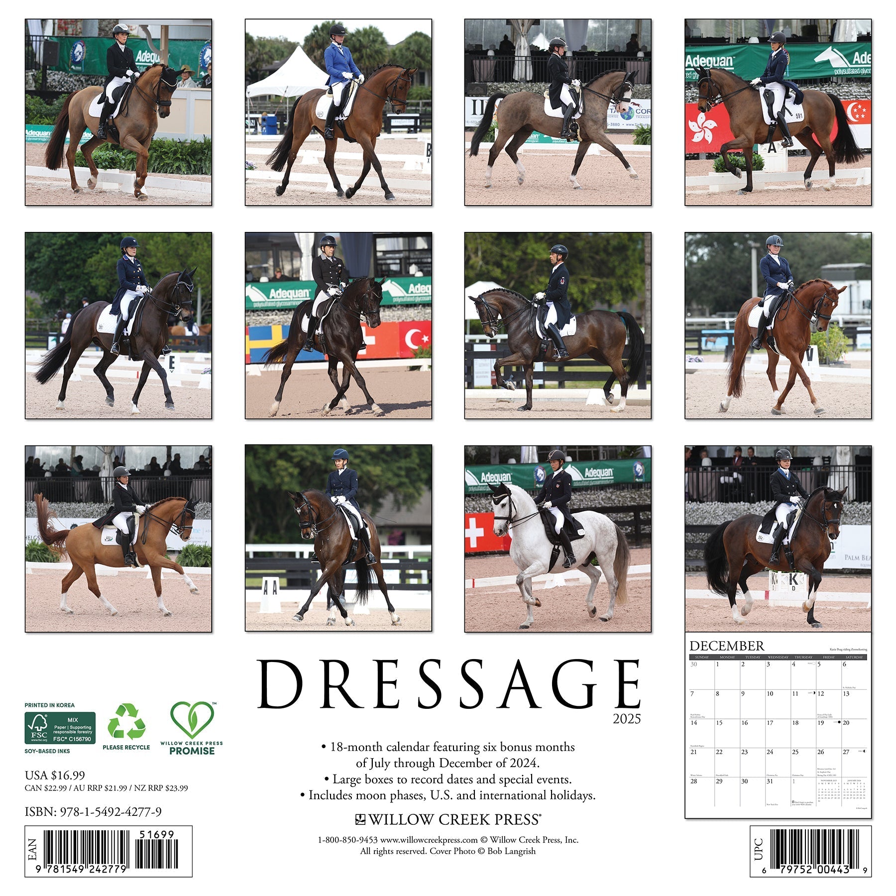 2025 Dressage - Square Wall Calendar