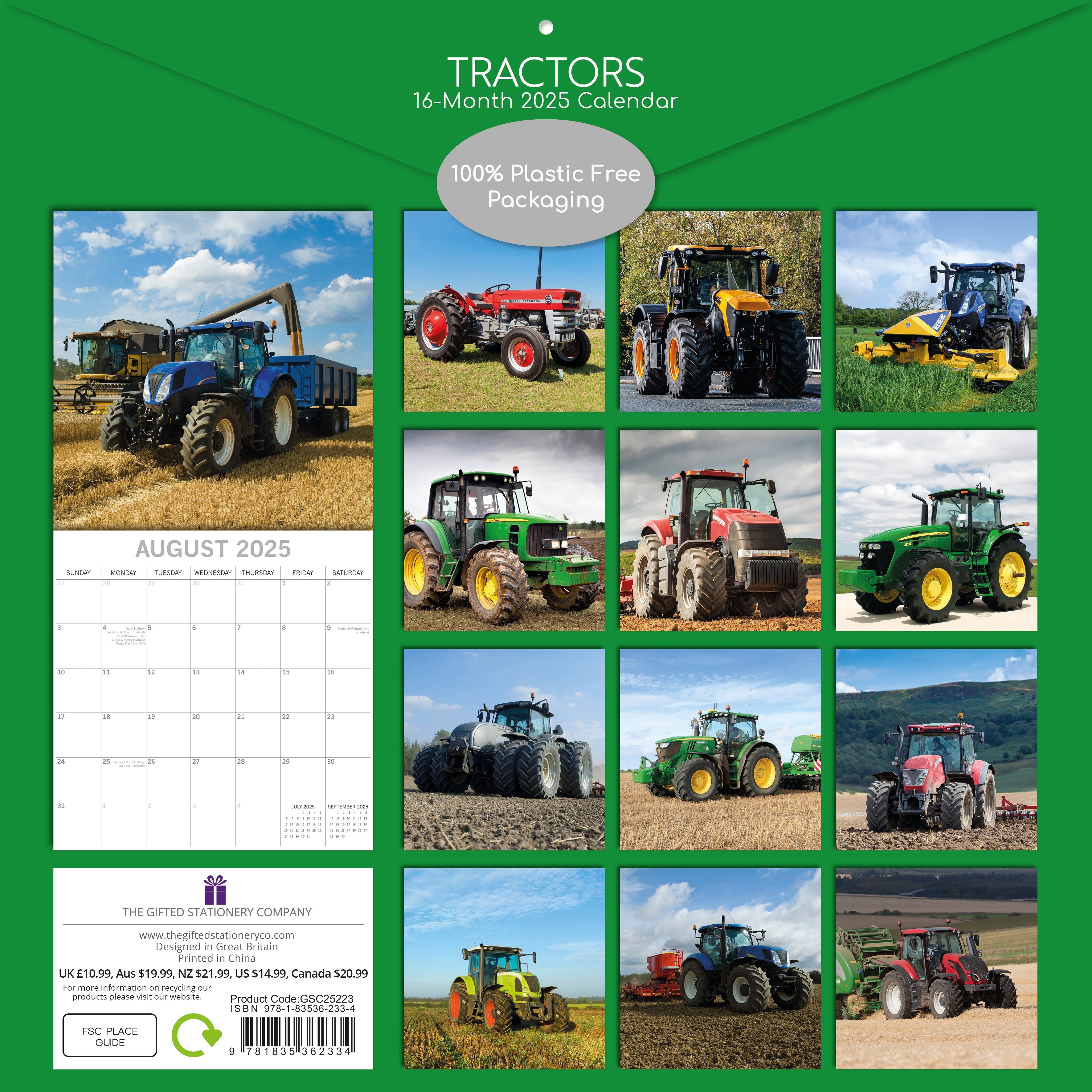 2025 Tractors - Square Wall Calendar