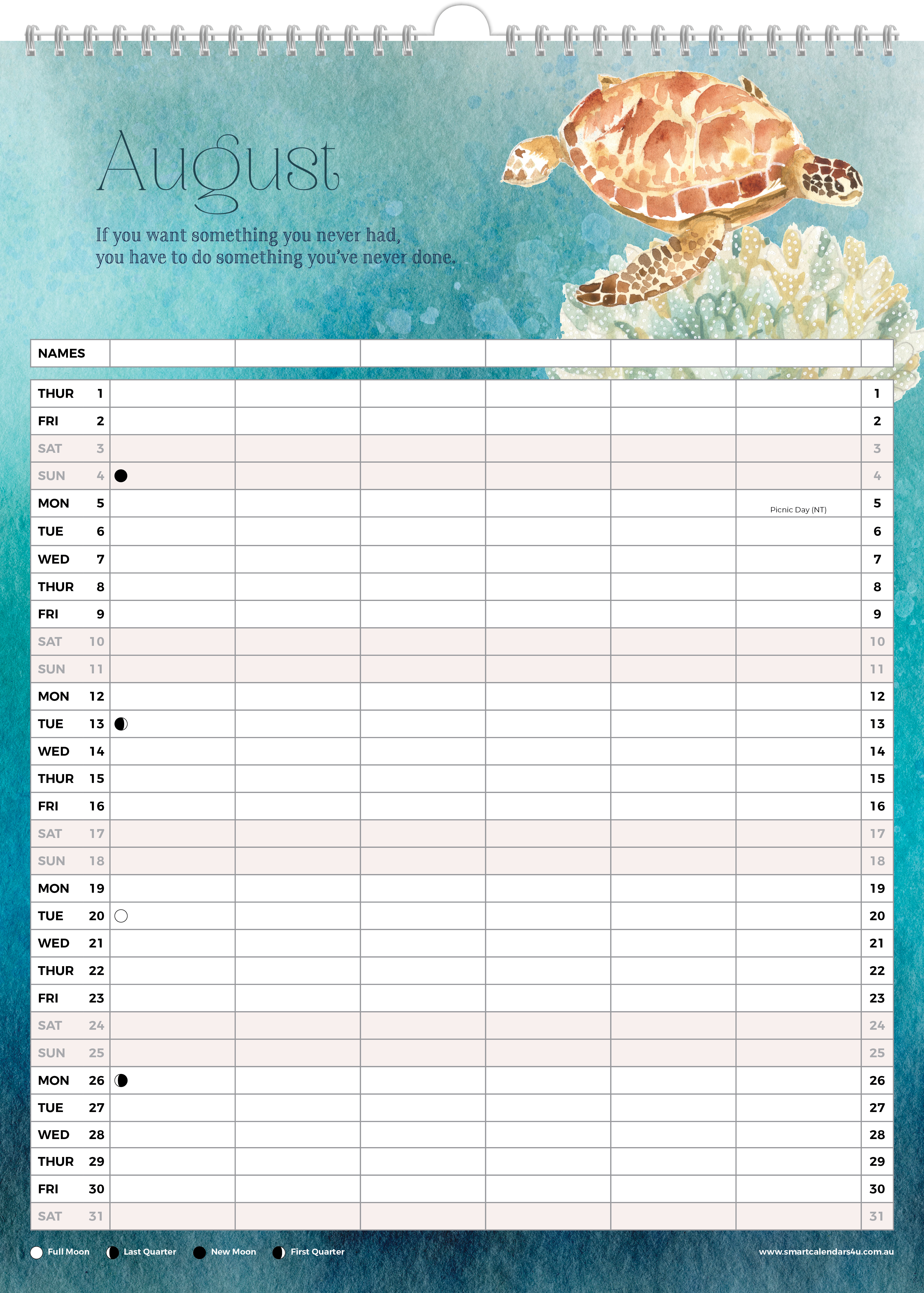 2024 Oceanic (Australian Family Organiser) - A3 Wall Calendar