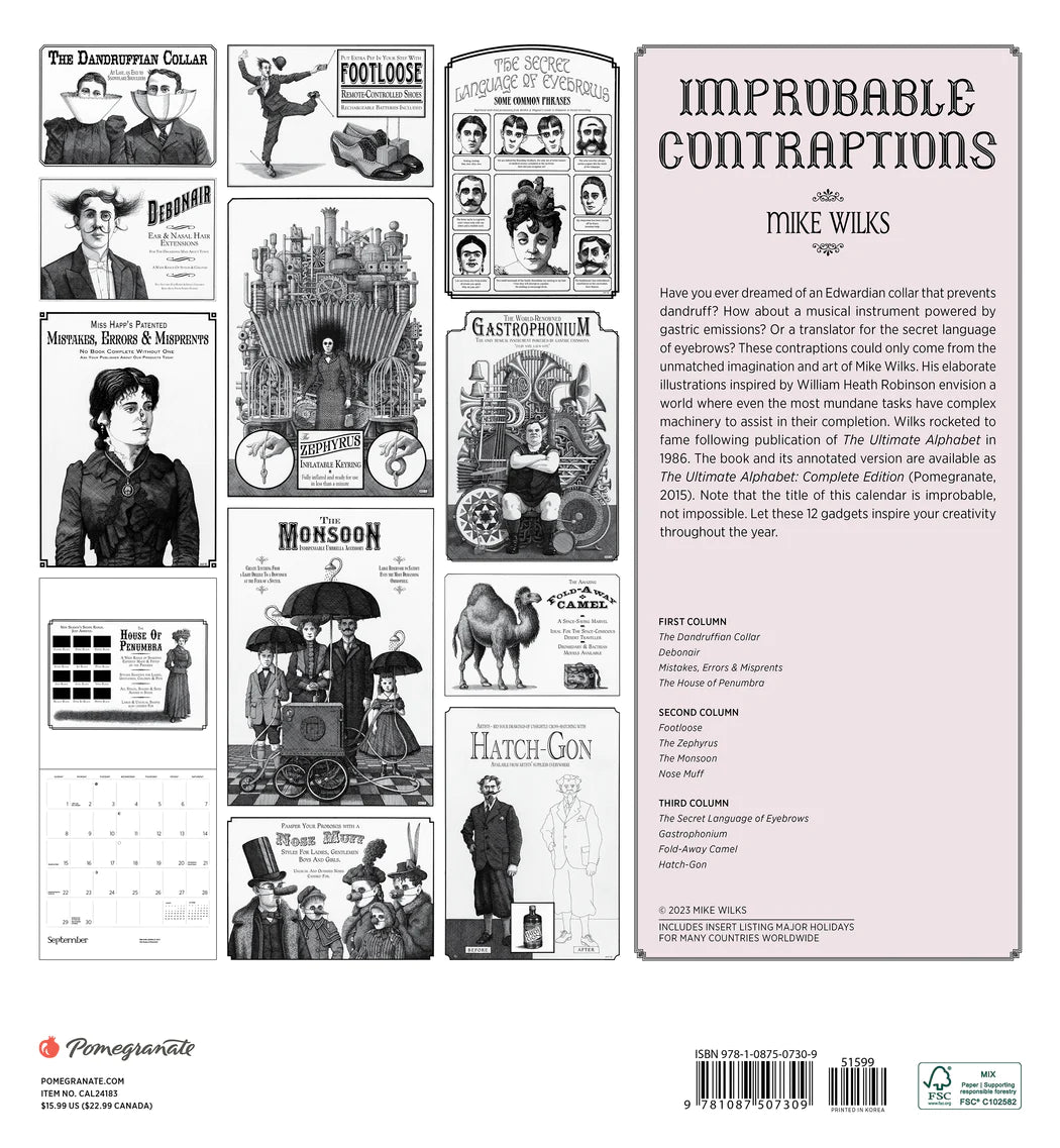 2024 Mike Wilks: Improbable Contraptions - Square Wall Calendar  SOLD OUT