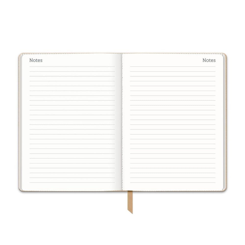 2025 Leaves on Hazelnut Medium Dual - Textured Weekly & Monthly Diary/Planner