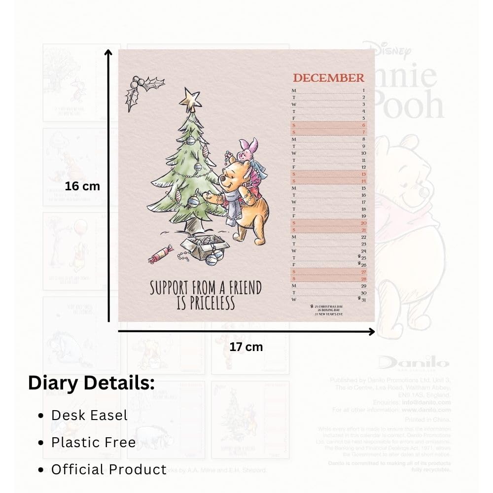 2025 Winnie The Pooh A3 Deluxe Wall Calendar