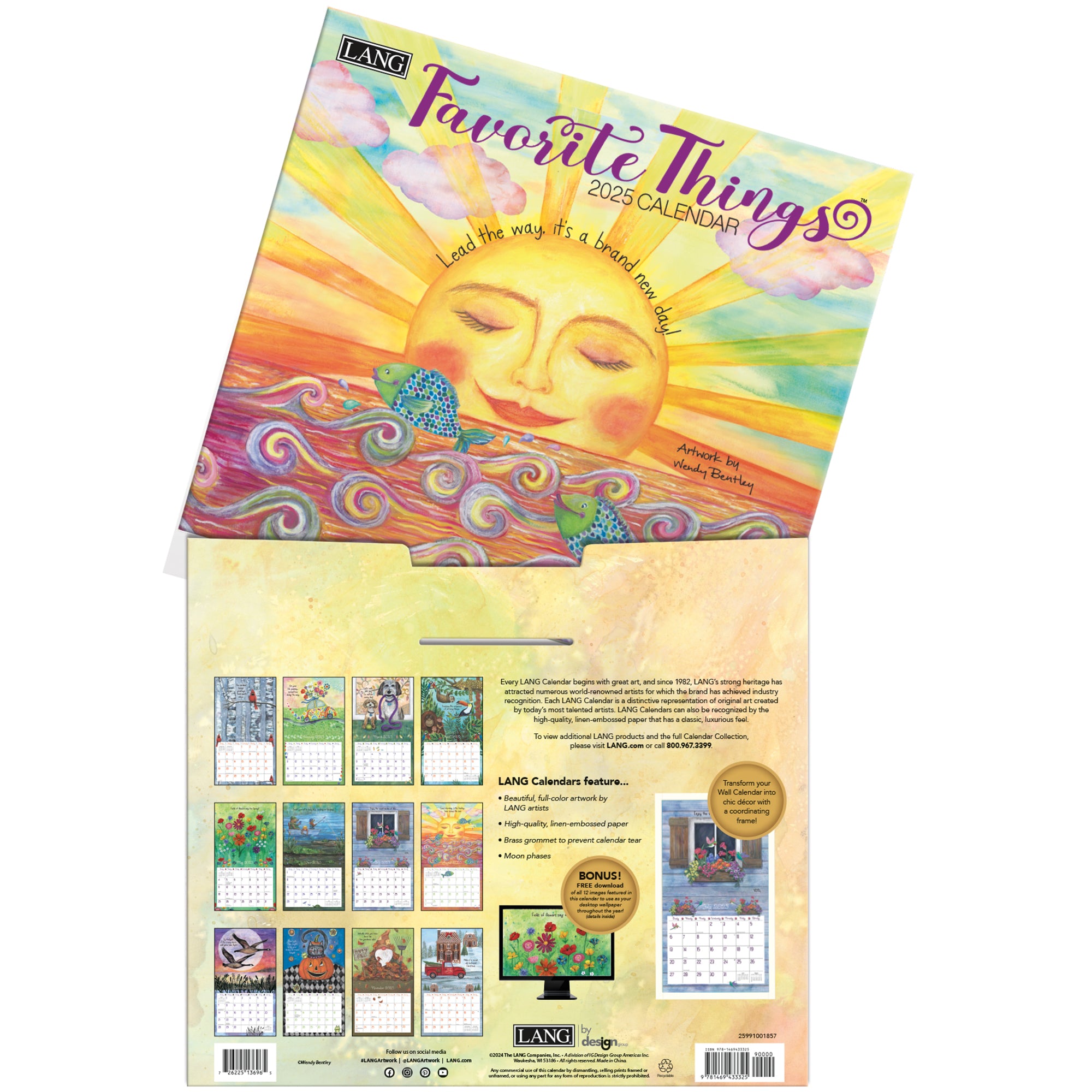 2025 LANG Favorite Things By Wendy Bentley - Deluxe Wall Calendar