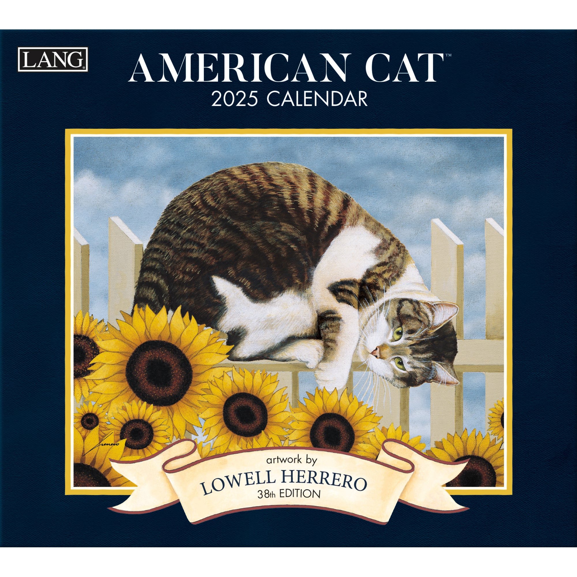 2025 LANG American Cat By Lowell Herrero - Deluxe Wall Calendar