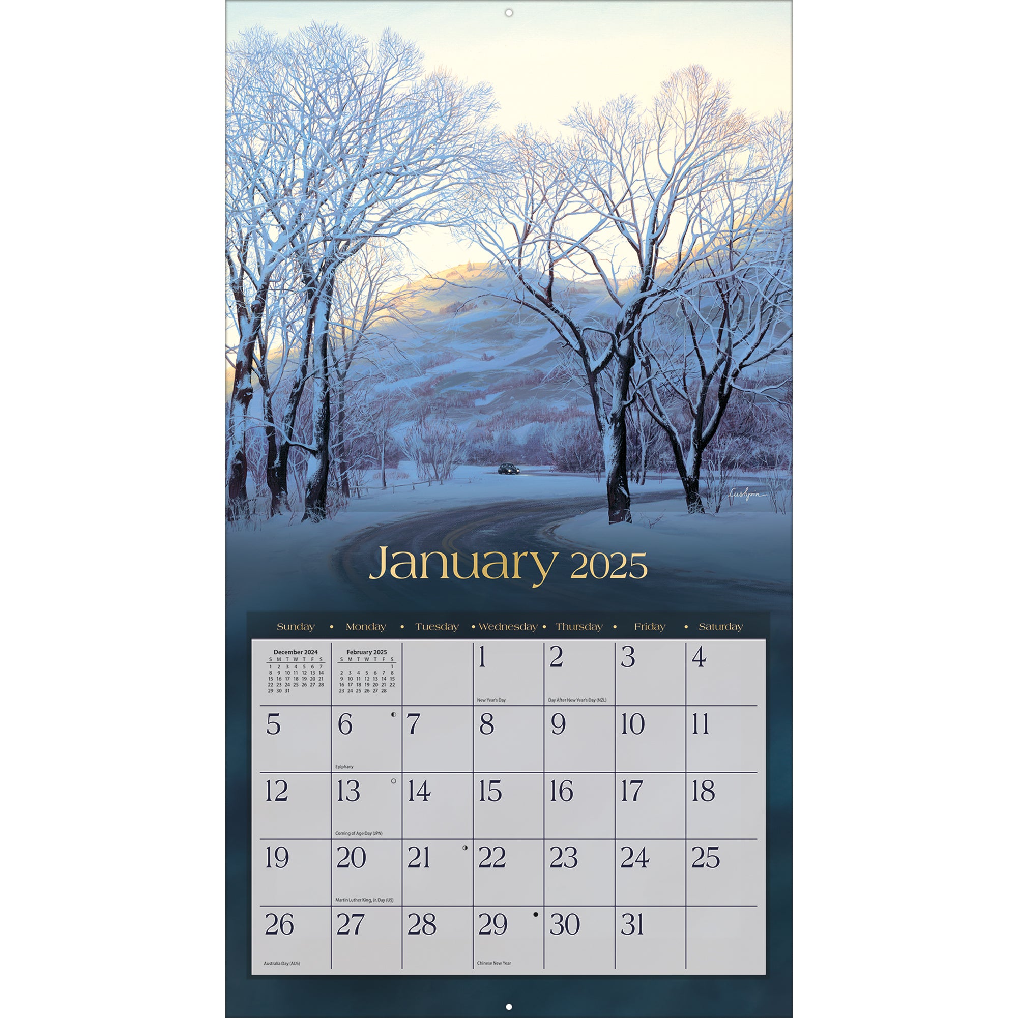 2025 LANG Around The World By Evgeny Lushpin - Deluxe Wall Calendar