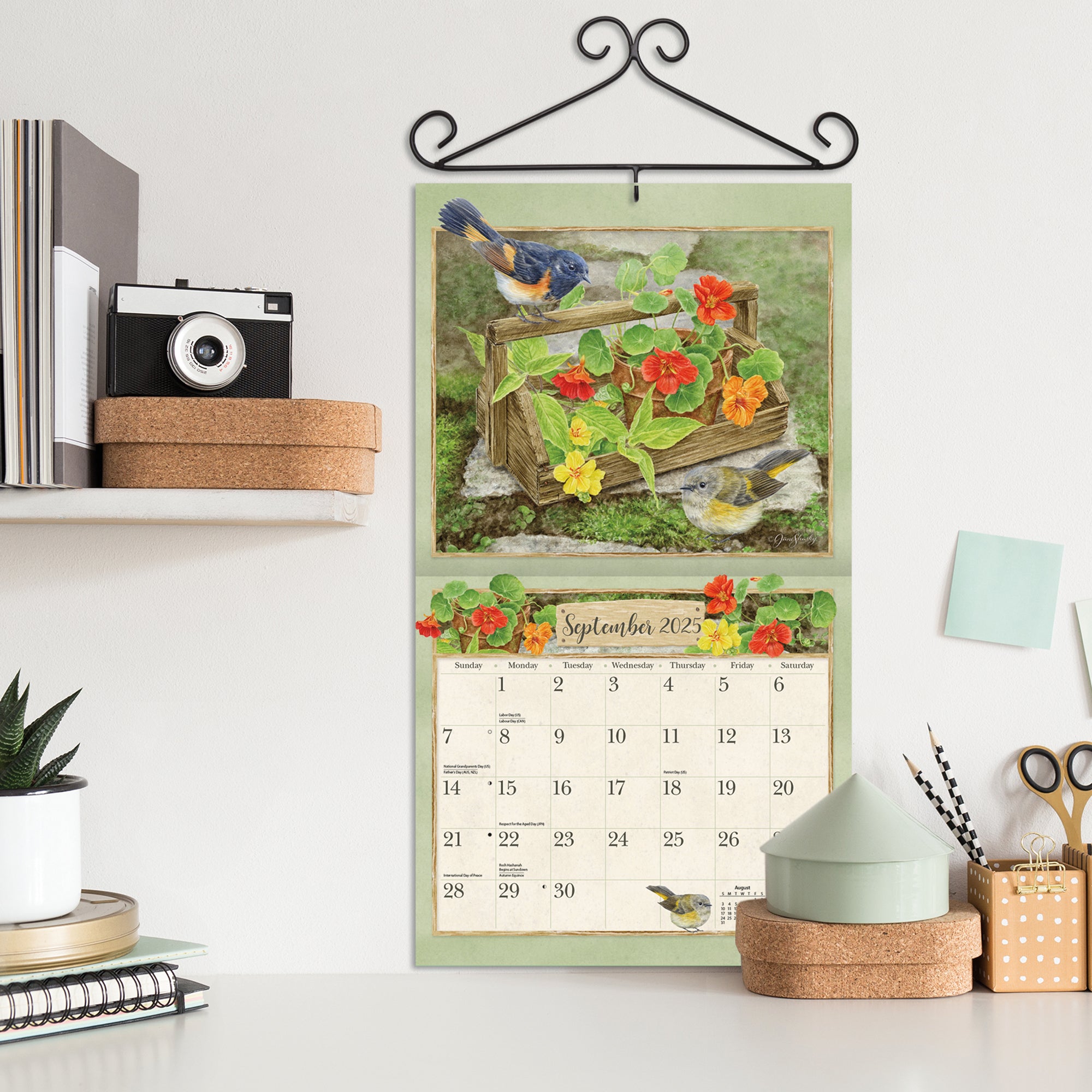 2025 LANG Birds In The Garden By Jane Shasky Deluxe Wall Calendar