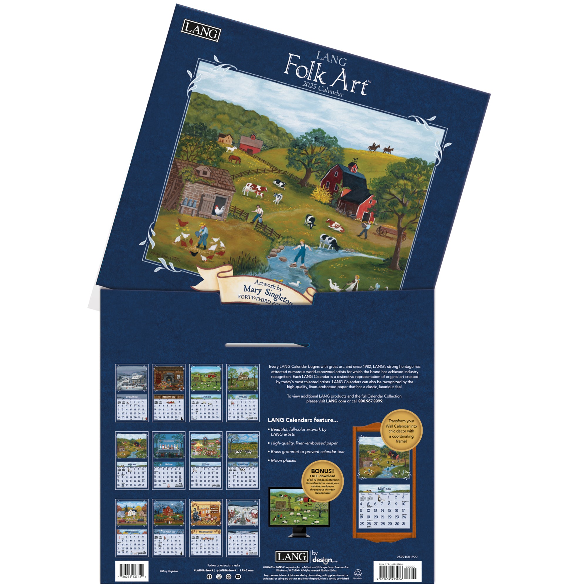 Lang Folk Art Calendar 2025 