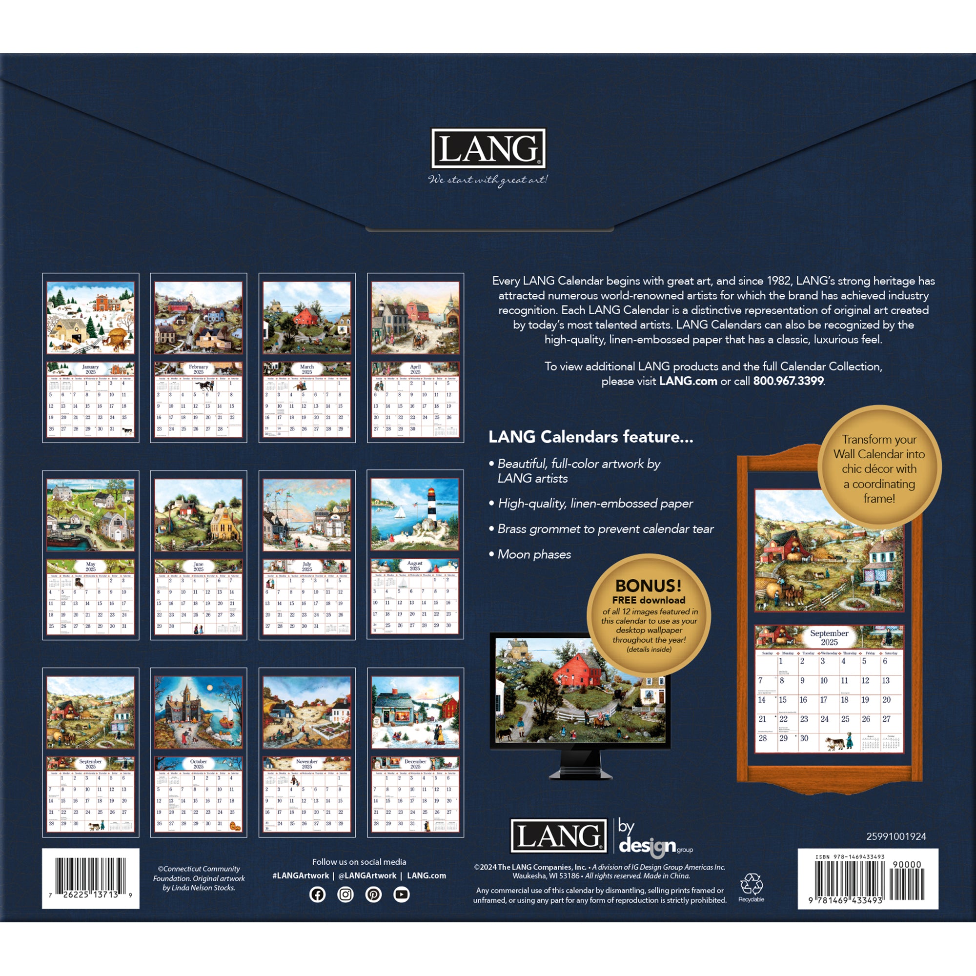 2025 LANG Linda Nelson Stocks Deluxe Wall Calendar