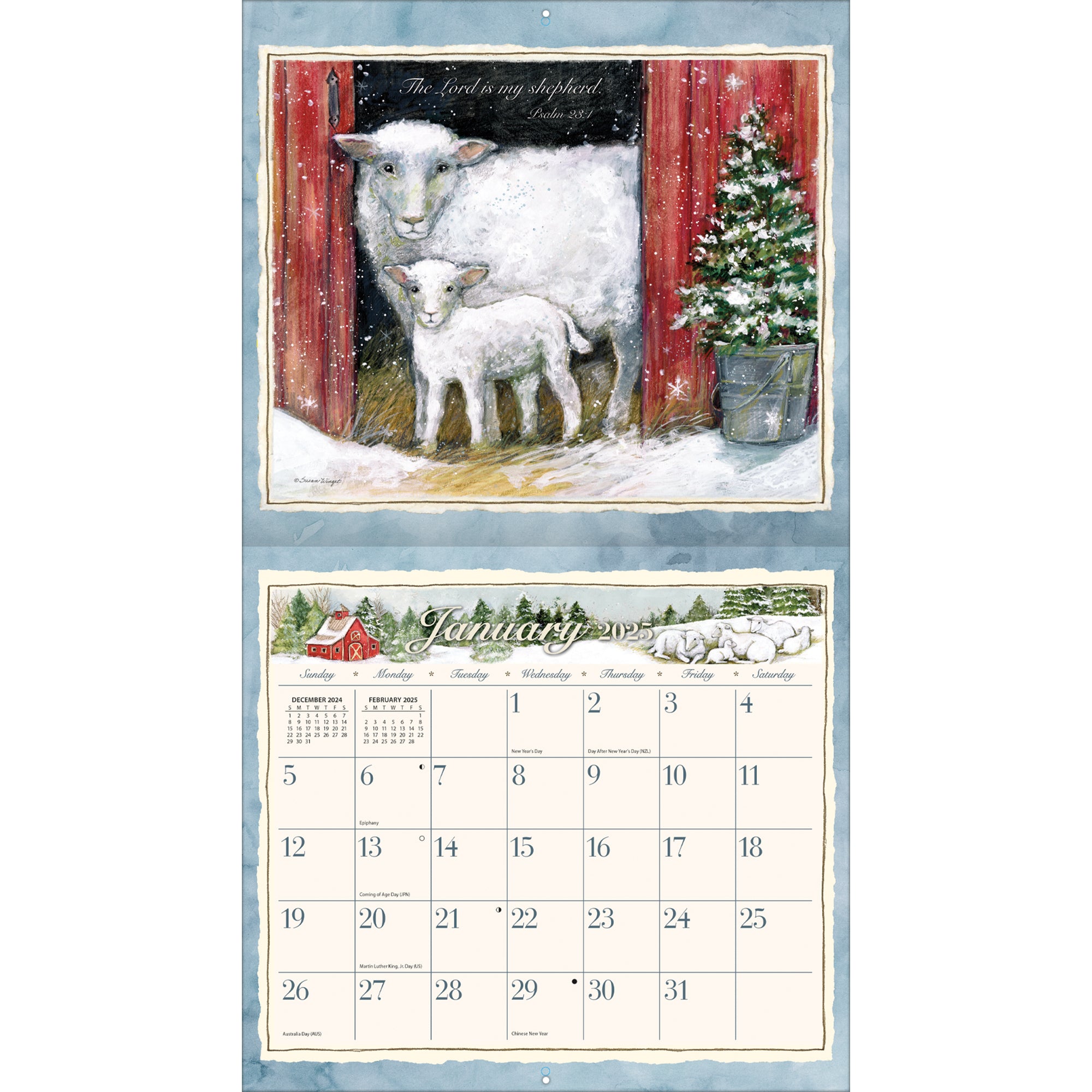 2025 LANG Lord Is My Shepard (Scripture) - Deluxe Wall Calendar