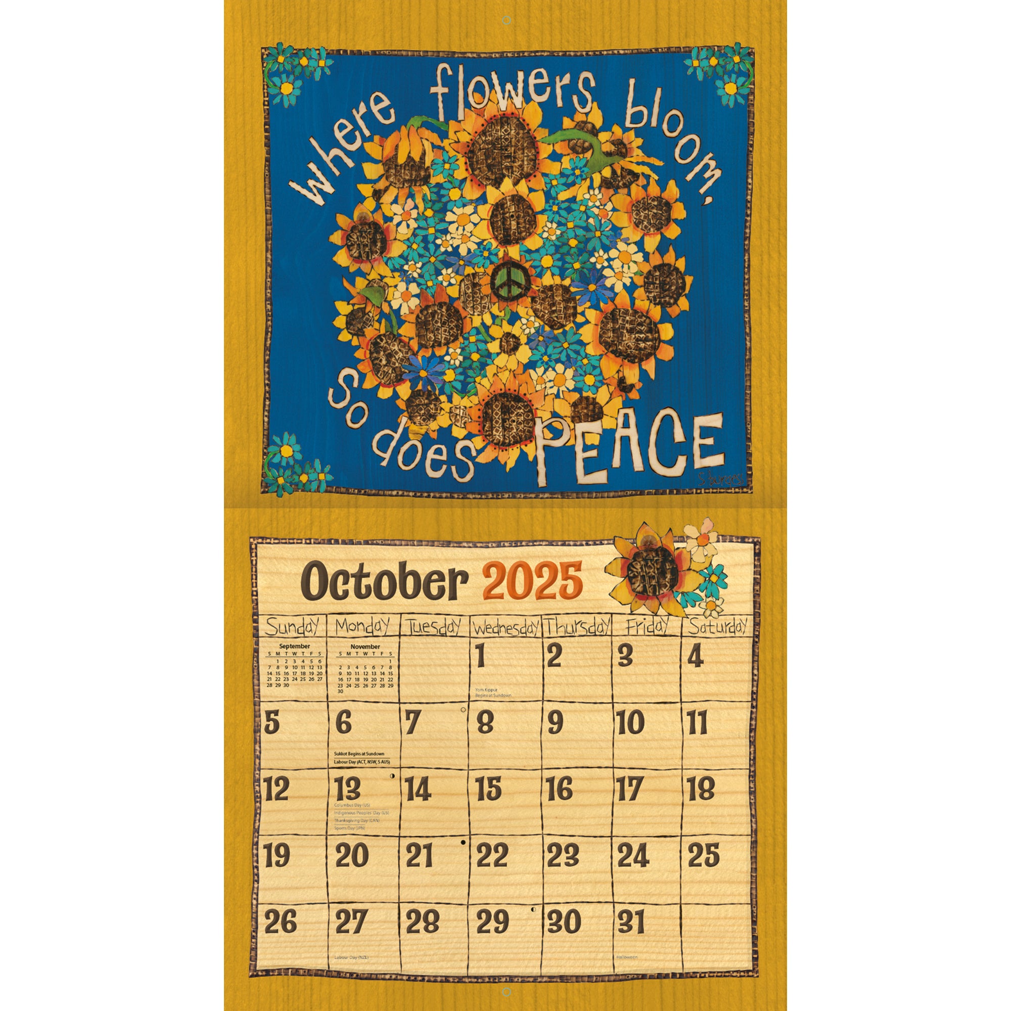 2025 LANG Painted Peace By Stephanie Burgess  - Deluxe Wall Calendar