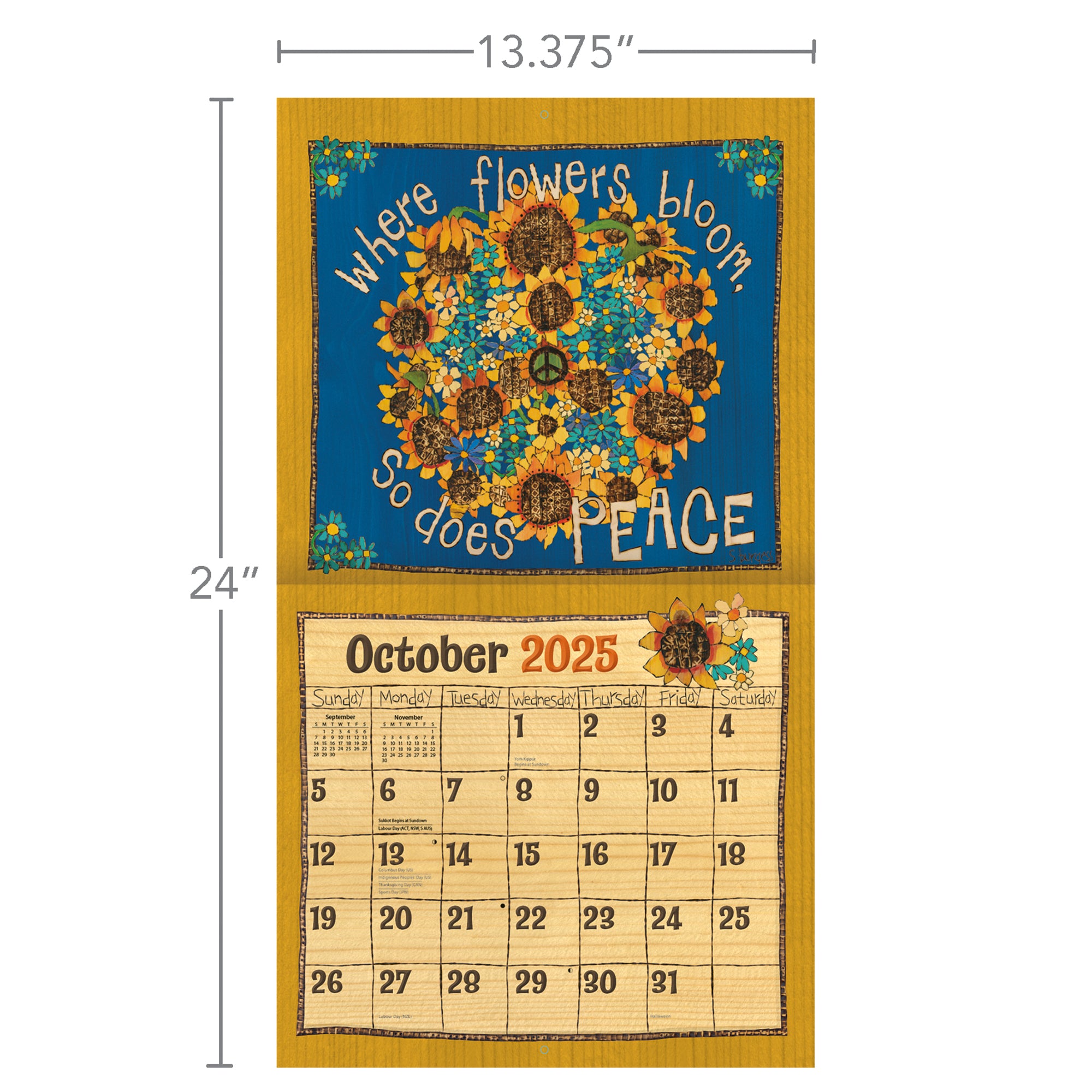 2025 LANG Painted Peace By Stephanie Burgess  - Deluxe Wall Calendar