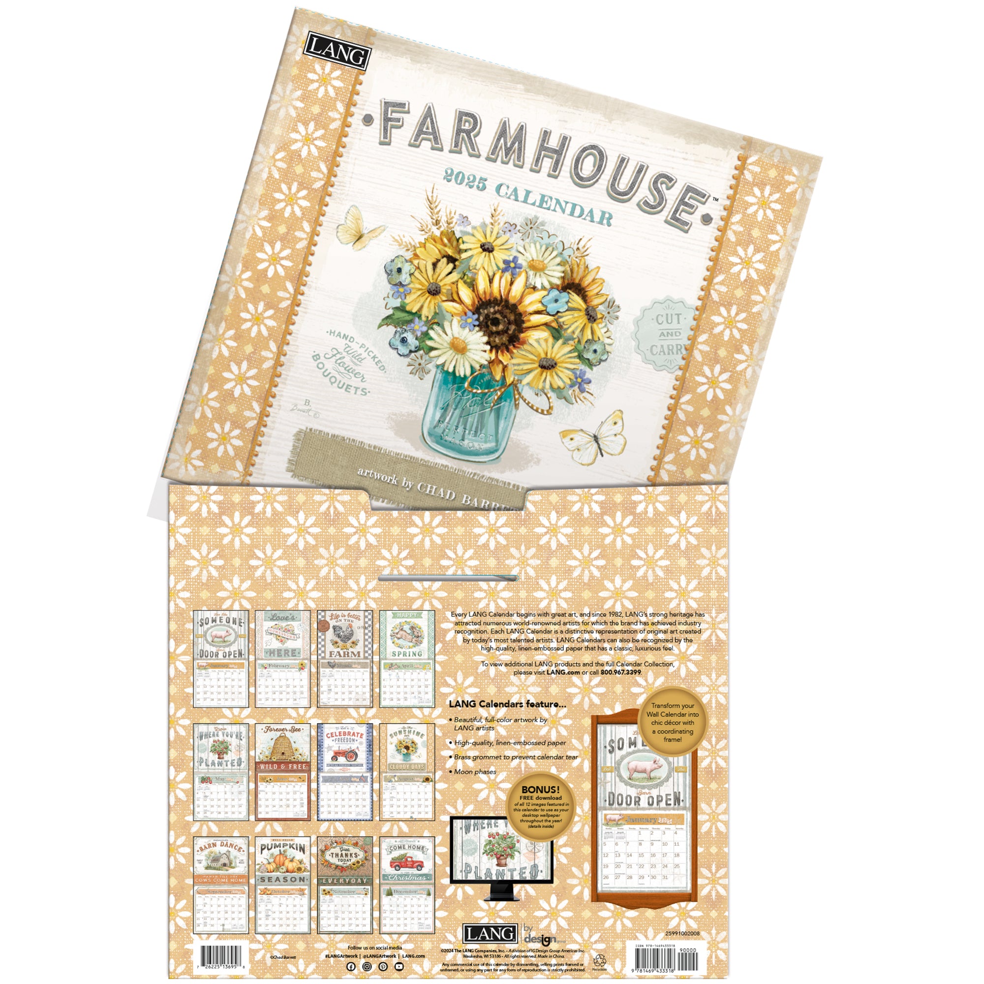 2025 LANG Farmhouse By Chad Barrett - Deluxe Wall Calendar