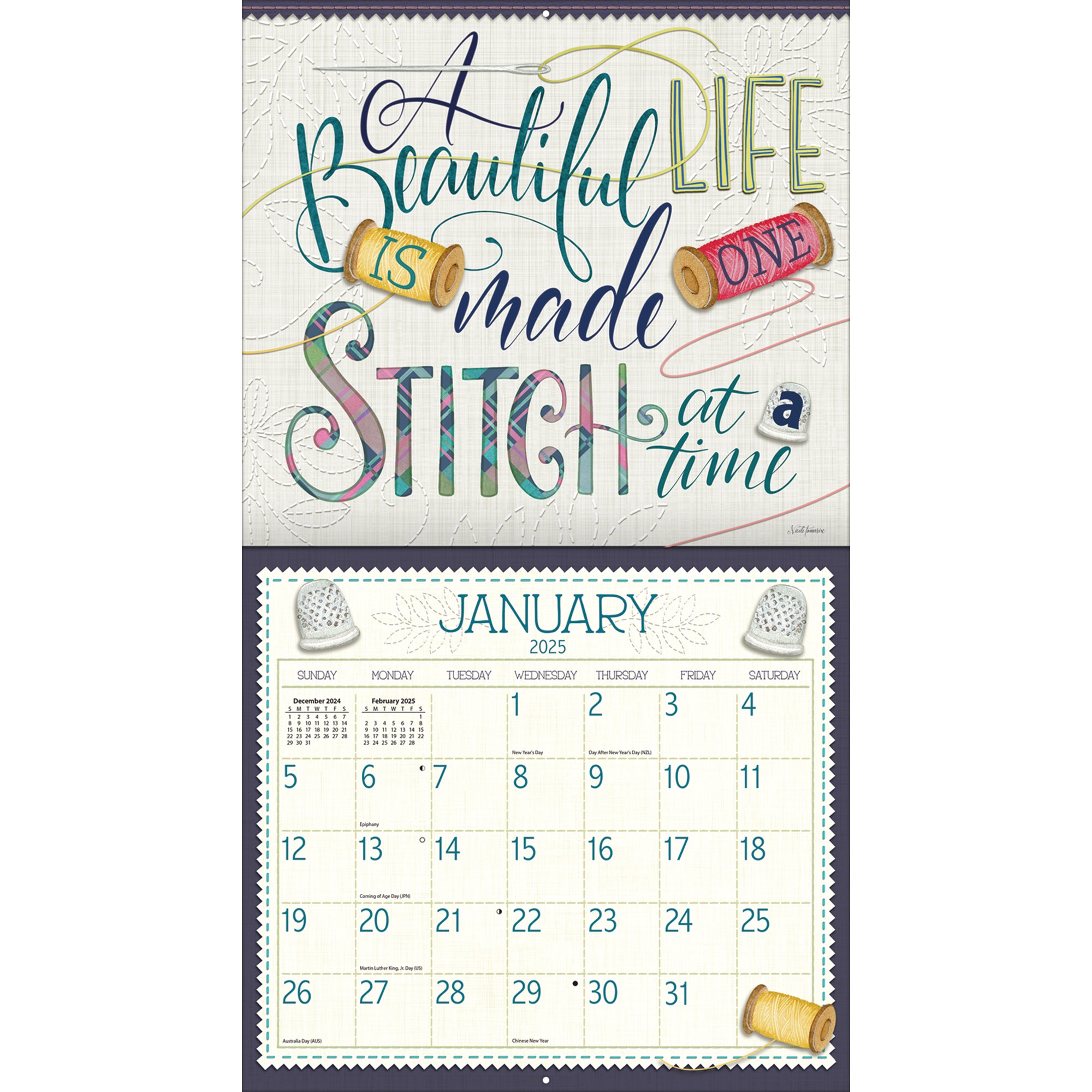 2025 LANG Handmade Happiness By Nicole Tamarin - Deluxe Wall Calendar