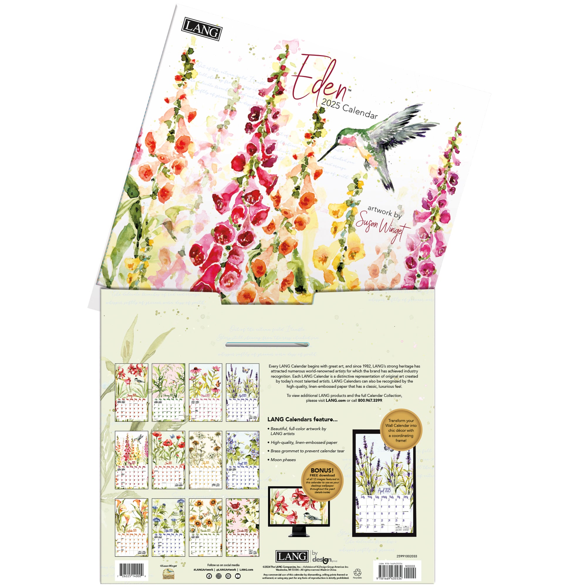 2025 LANG Eden by Susan Winget - Deluxe Wall Calendar