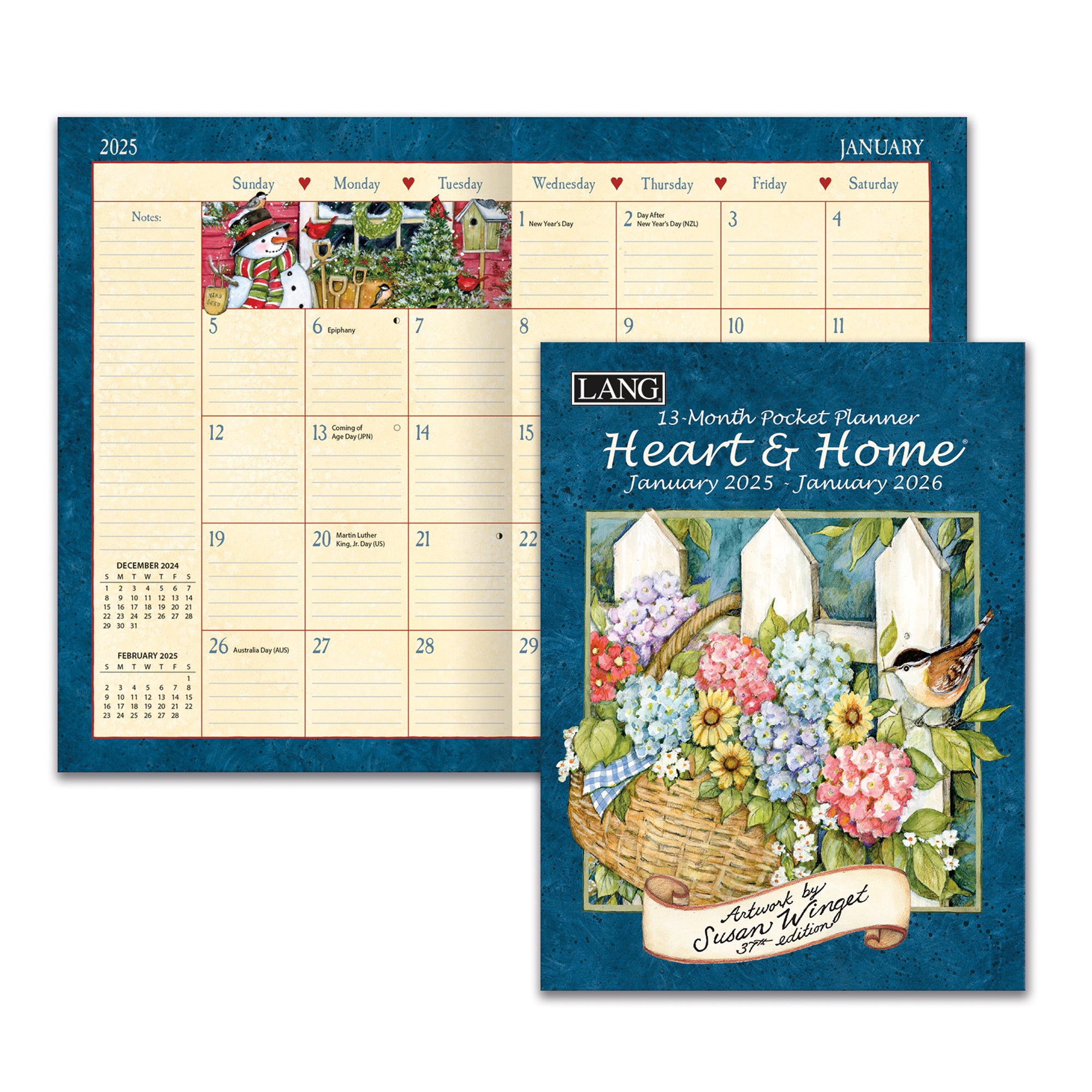 2025 LANG Heart & Home - 13 Month Pocket Diary/Planner