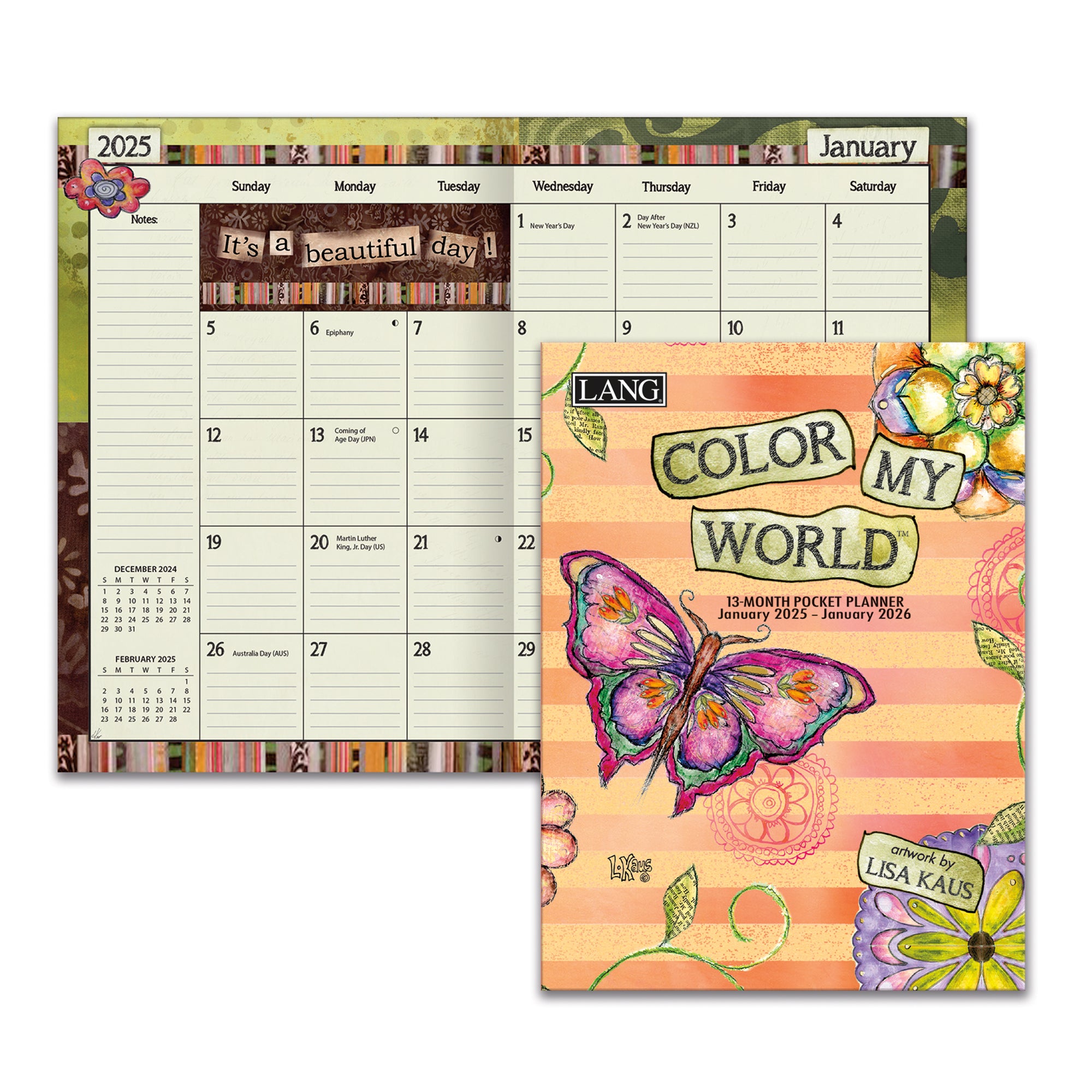 2025 LANG Color My World - 13 Month Pocket Diary/Planner