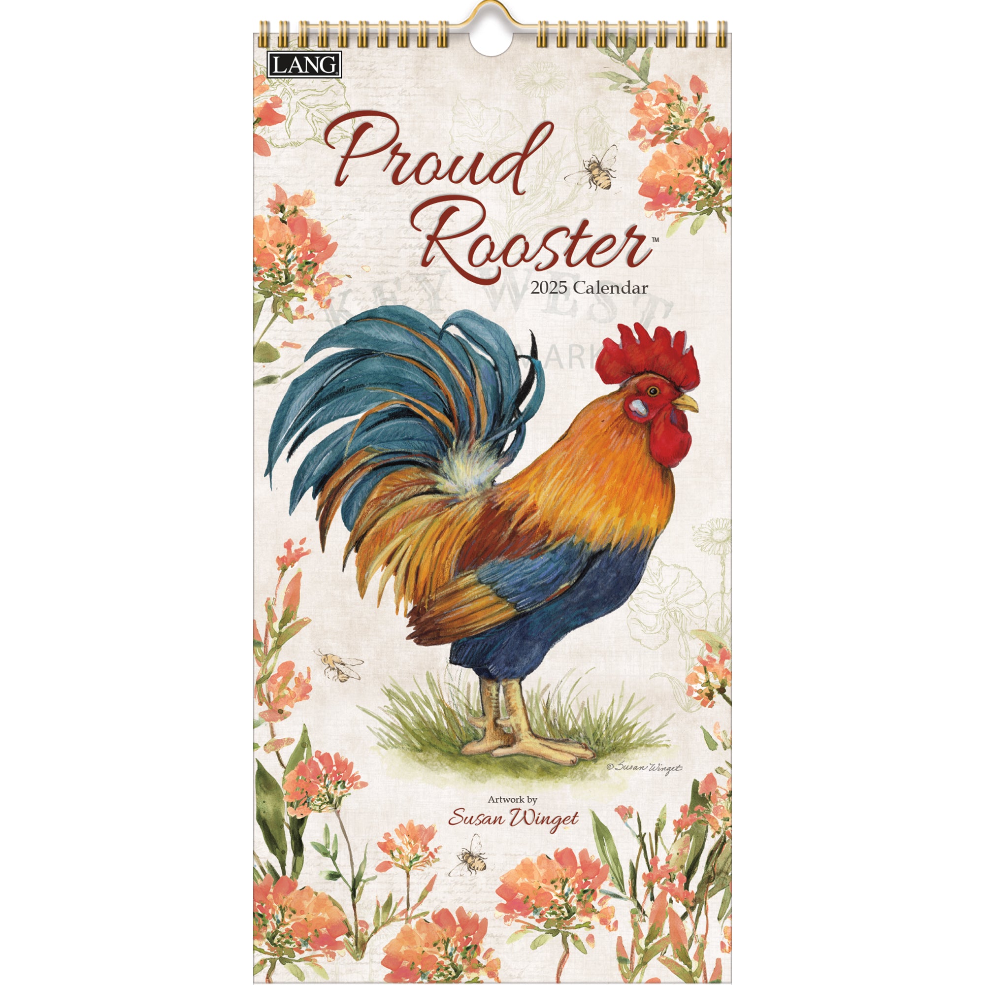 2025 Proud Rooster Slim Wall Calendar