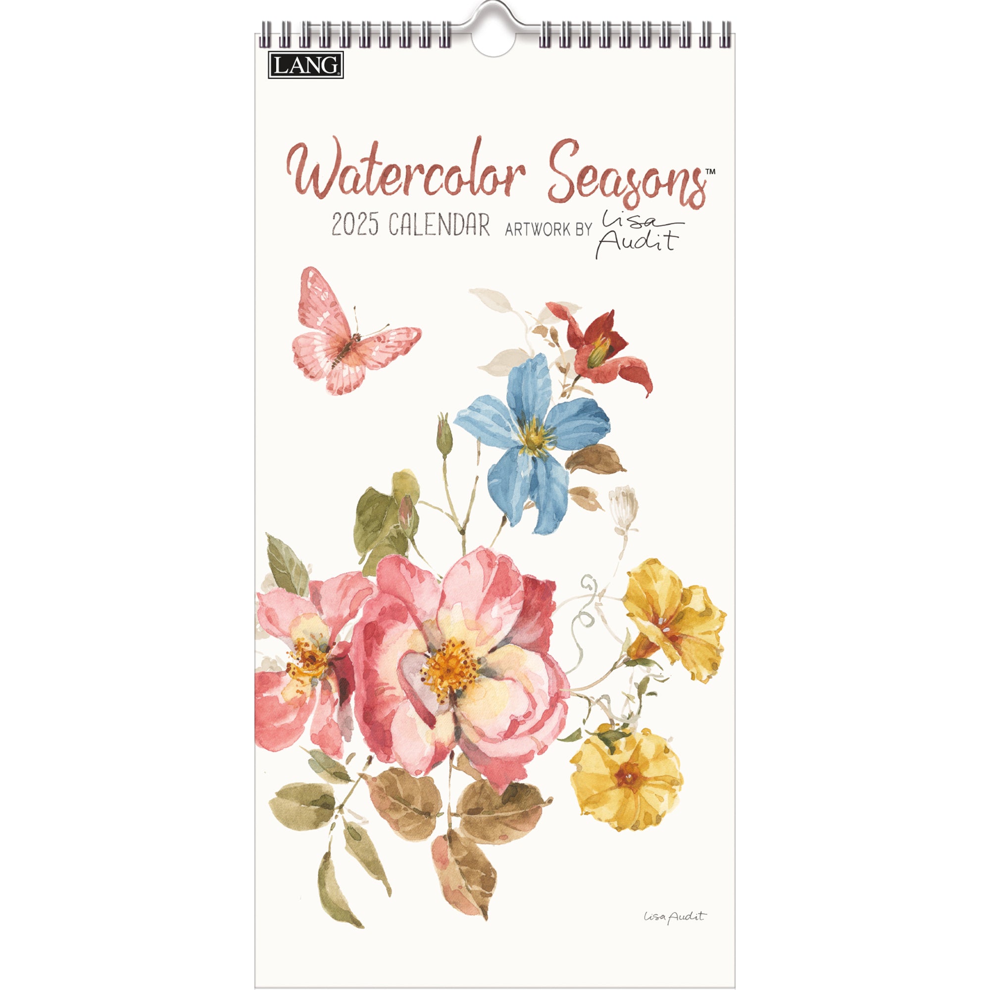 2025 Watercolor Seasons - Slim Wall Calendar