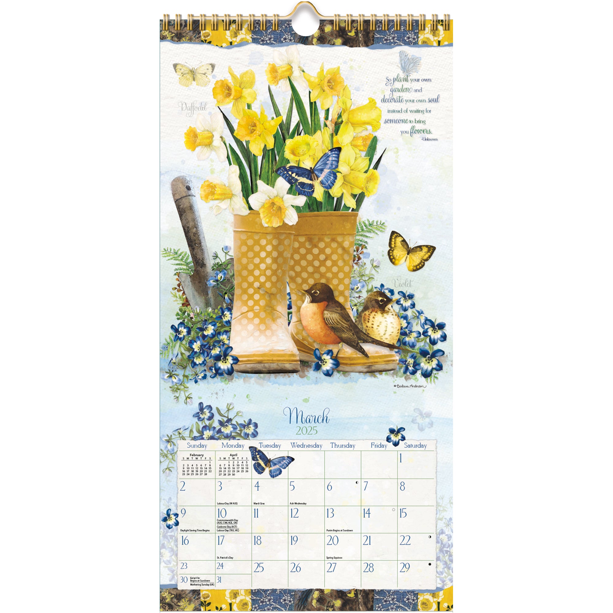 2025 Garden Botanicals - Slim Wall Calendar