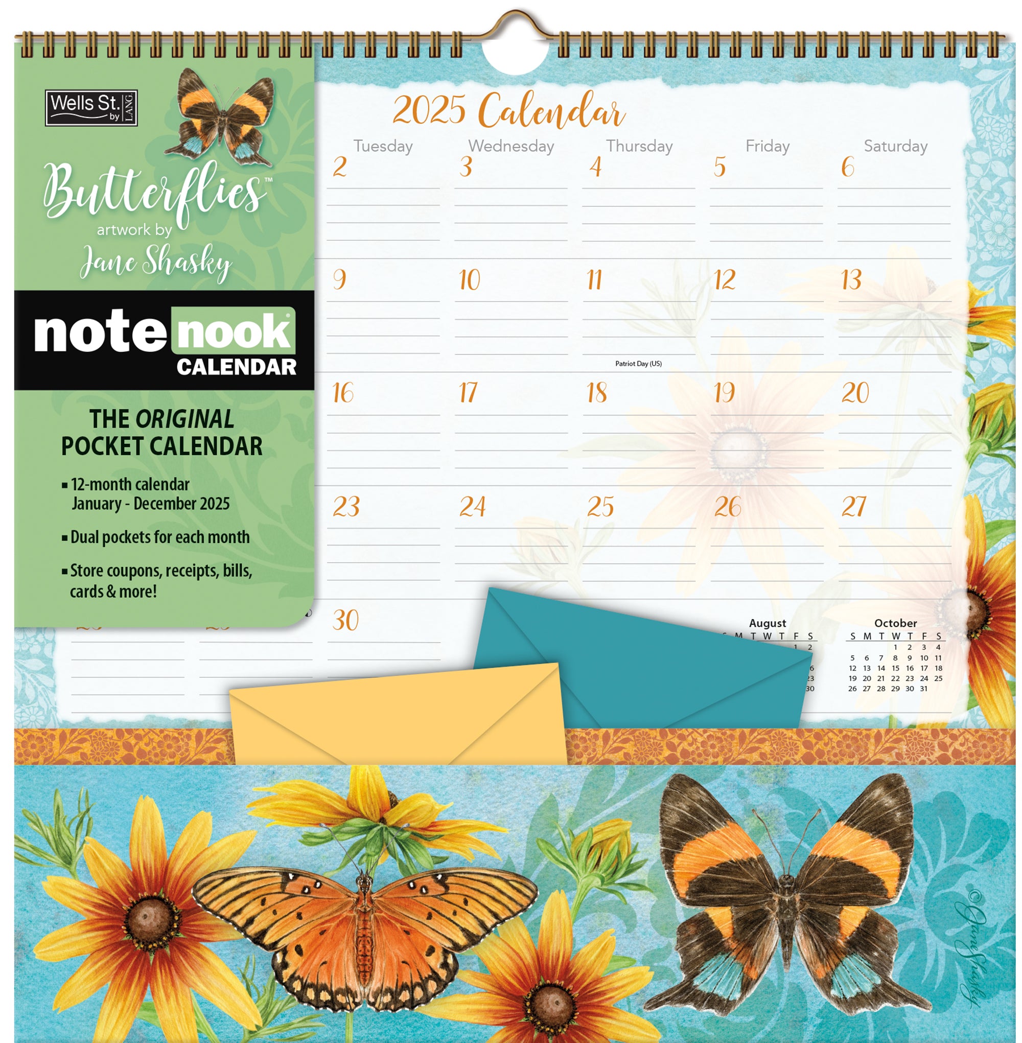 2025 Butterflies - Note Nook Square Wall Calendar