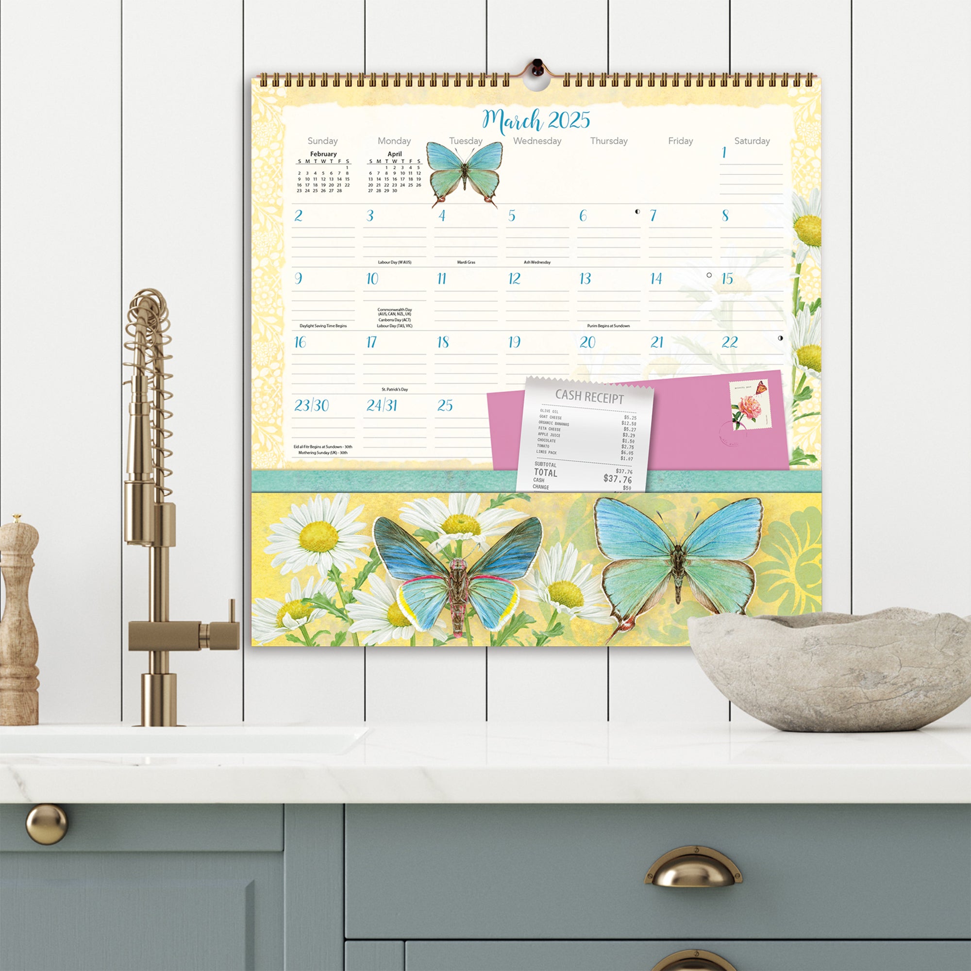 2025 Butterflies - Note Nook Square Wall Calendar