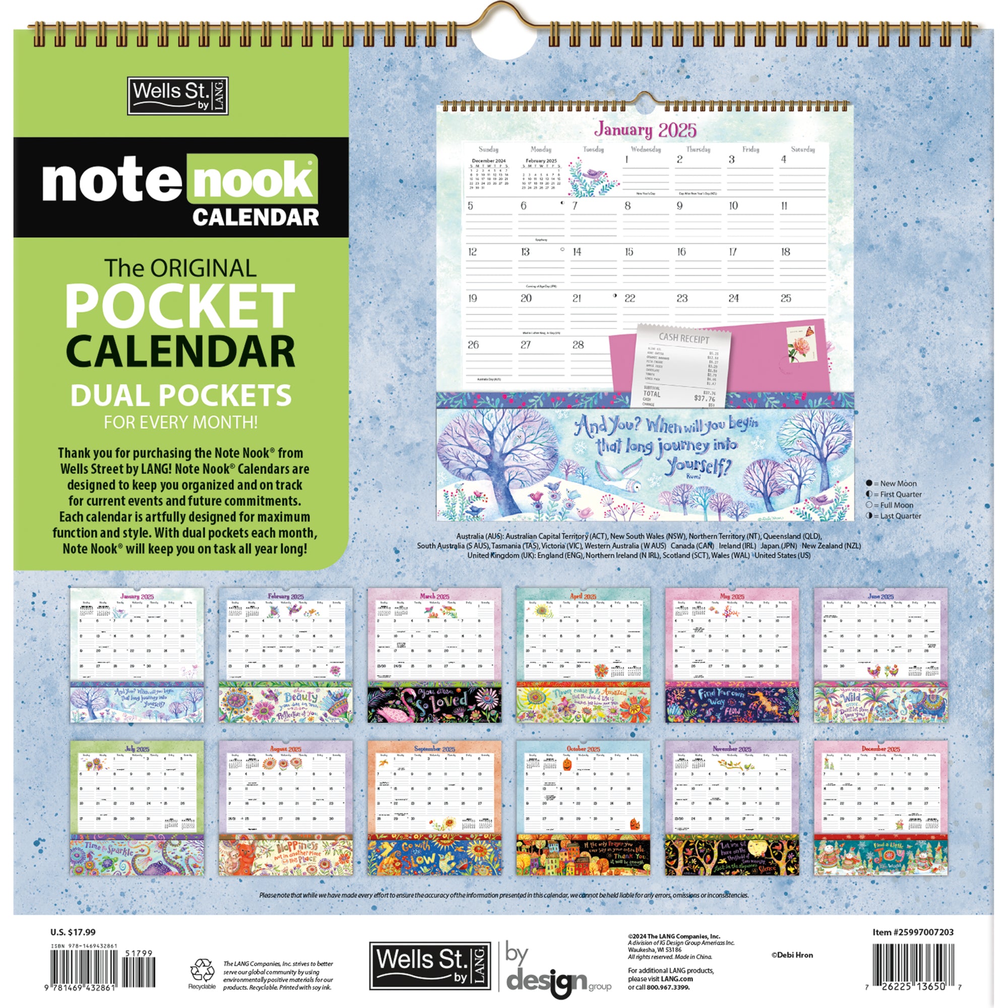 2025 Simple Inspirations - Note Nook Square Wall Calendar