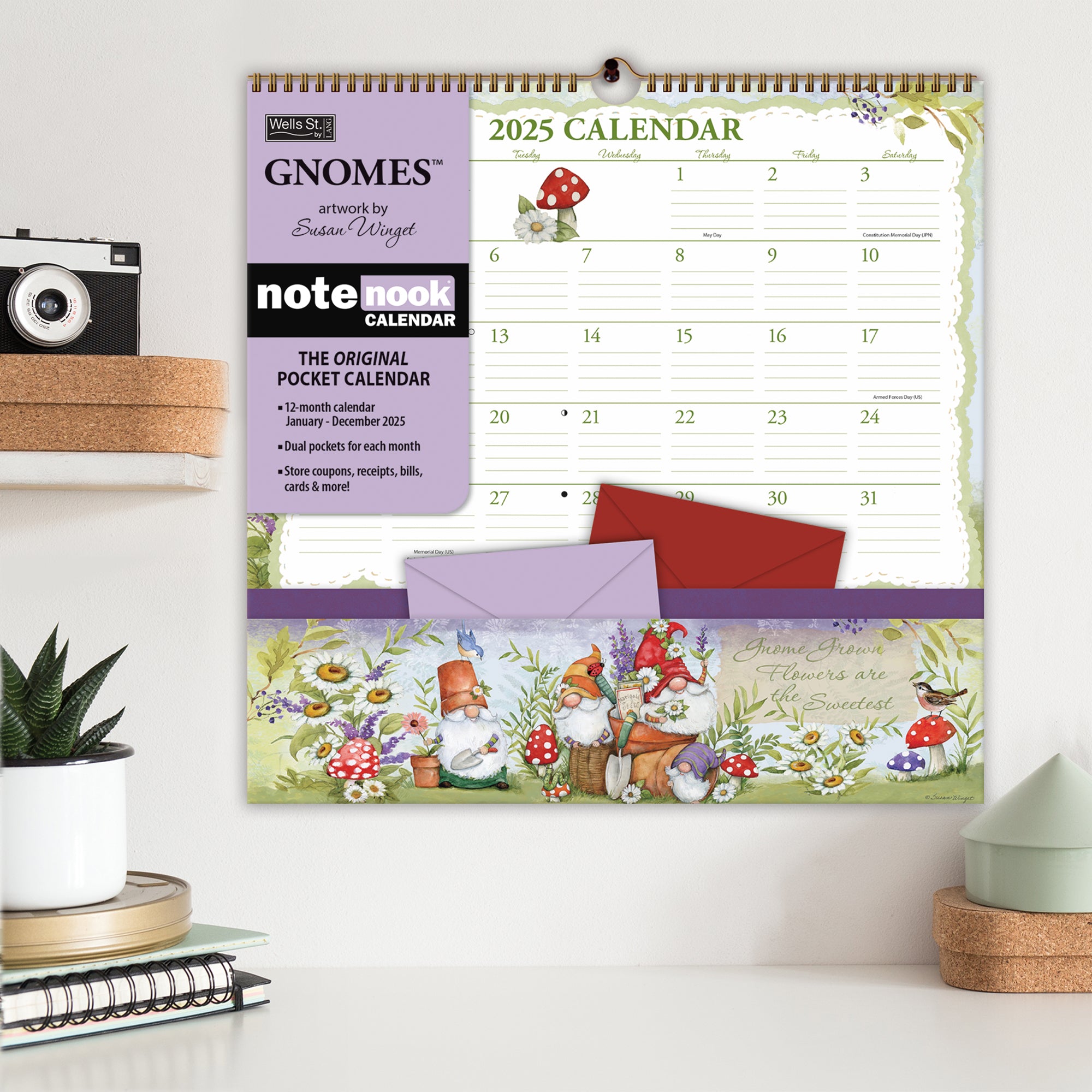 2025 Gnomes - Note Nook Square Wall Calendar