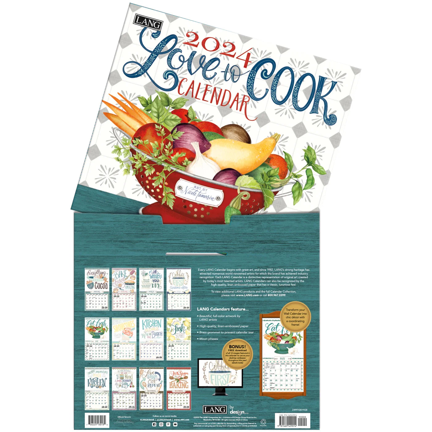 2024 LANG Love To Cook By Nicole Tamarin - Deluxe Wall Calendar