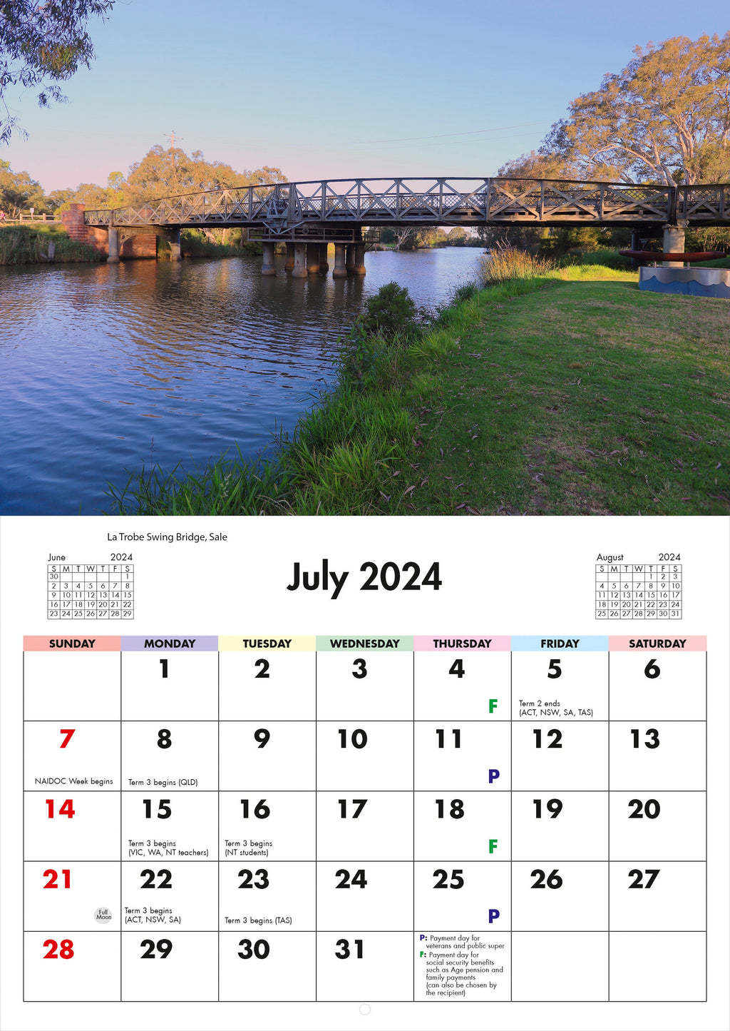 2024 Picturesque Victoria Horizontal Wall Calendar Australian