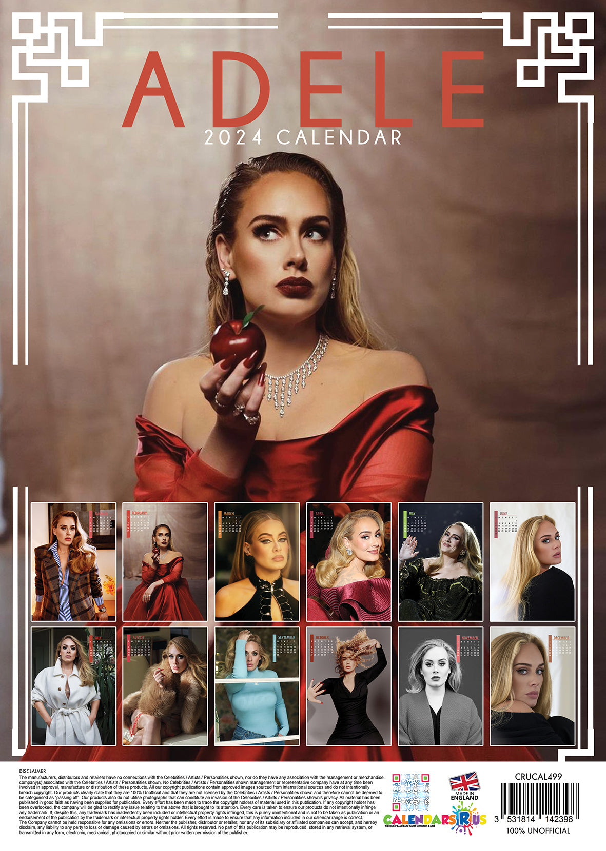 2024 Adele A3 Wall Calendar