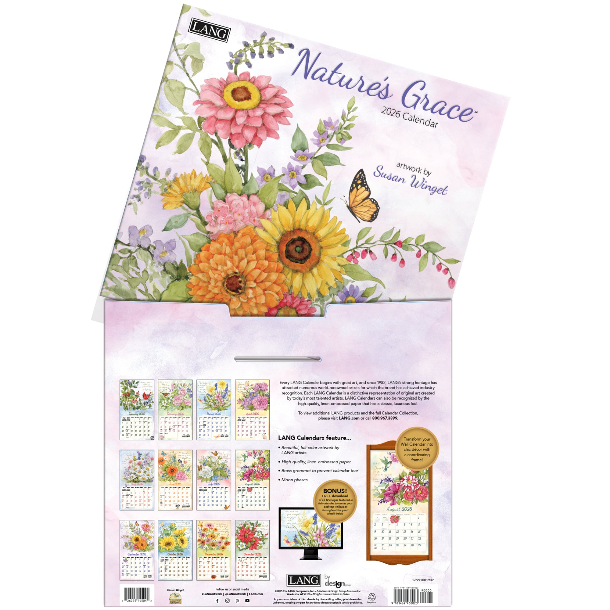 2026 LANG Nature'S Grace - Deluxe Wall Calendar