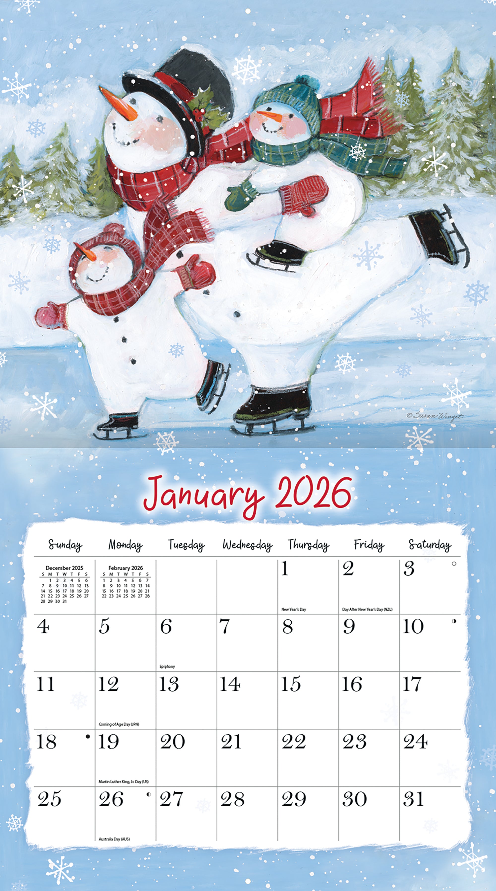 2026 LANG Sam Snowman - Deluxe Wall Calendar