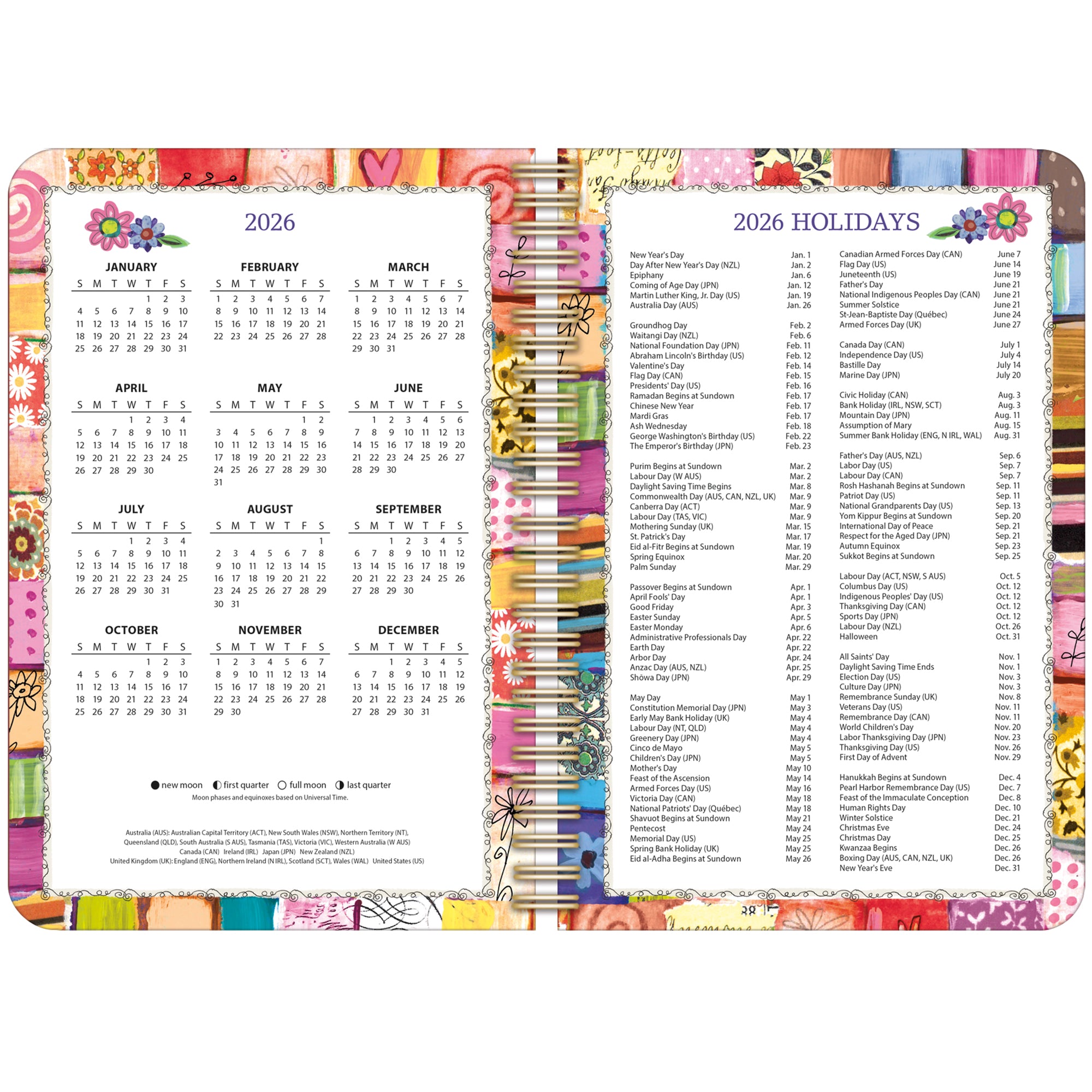2026 LANG Happy Life - Spiral Monthly & Weekly Engagement Diary/Planner